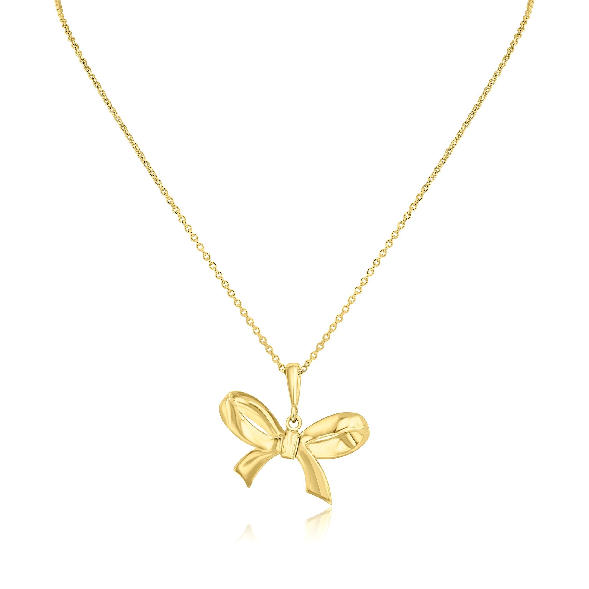 9ct Yellow Gold Bow Necklace