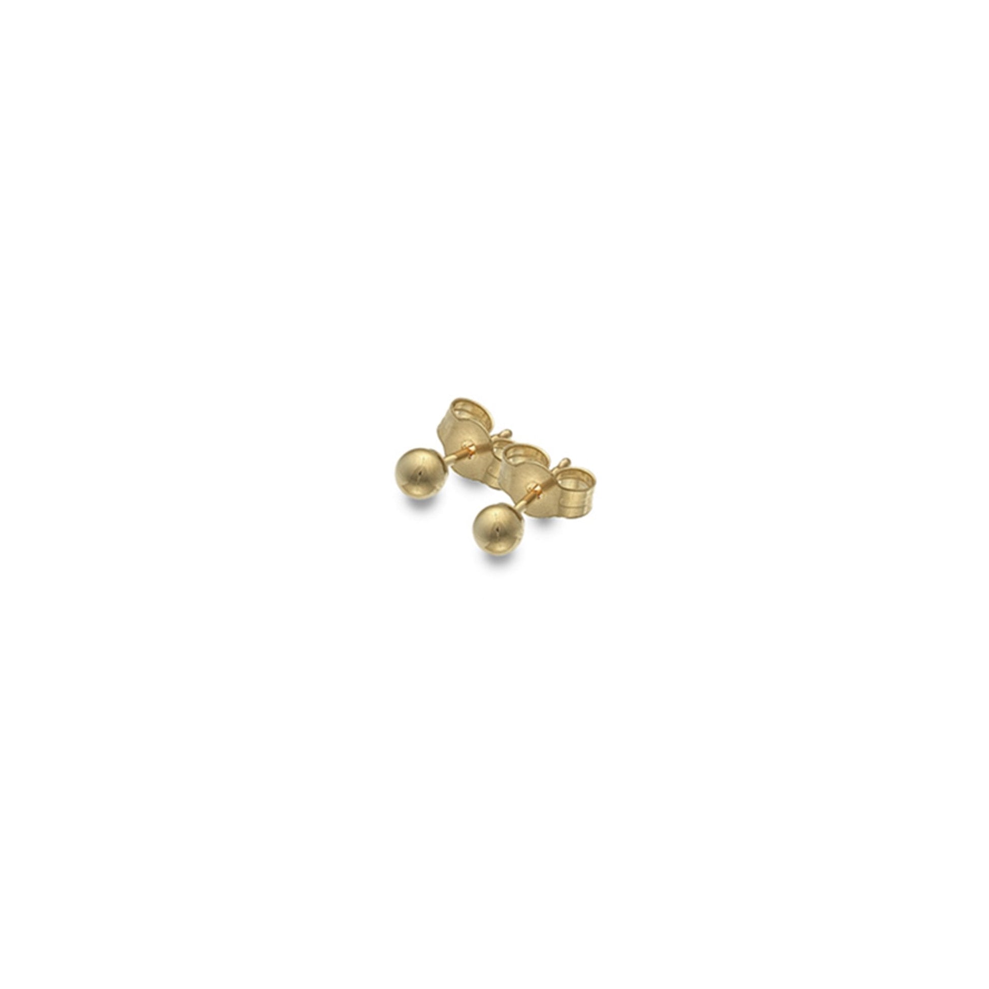 9ct Yellow Gold 3mm Round Pinball Stud Earrings