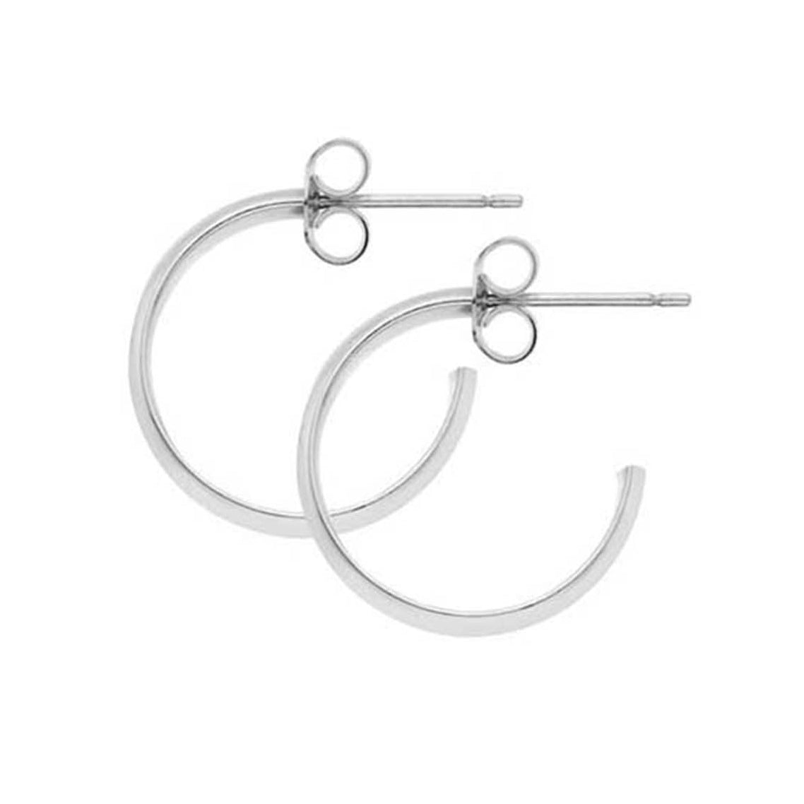 Medium Silver 3/4 Hoop Earrings