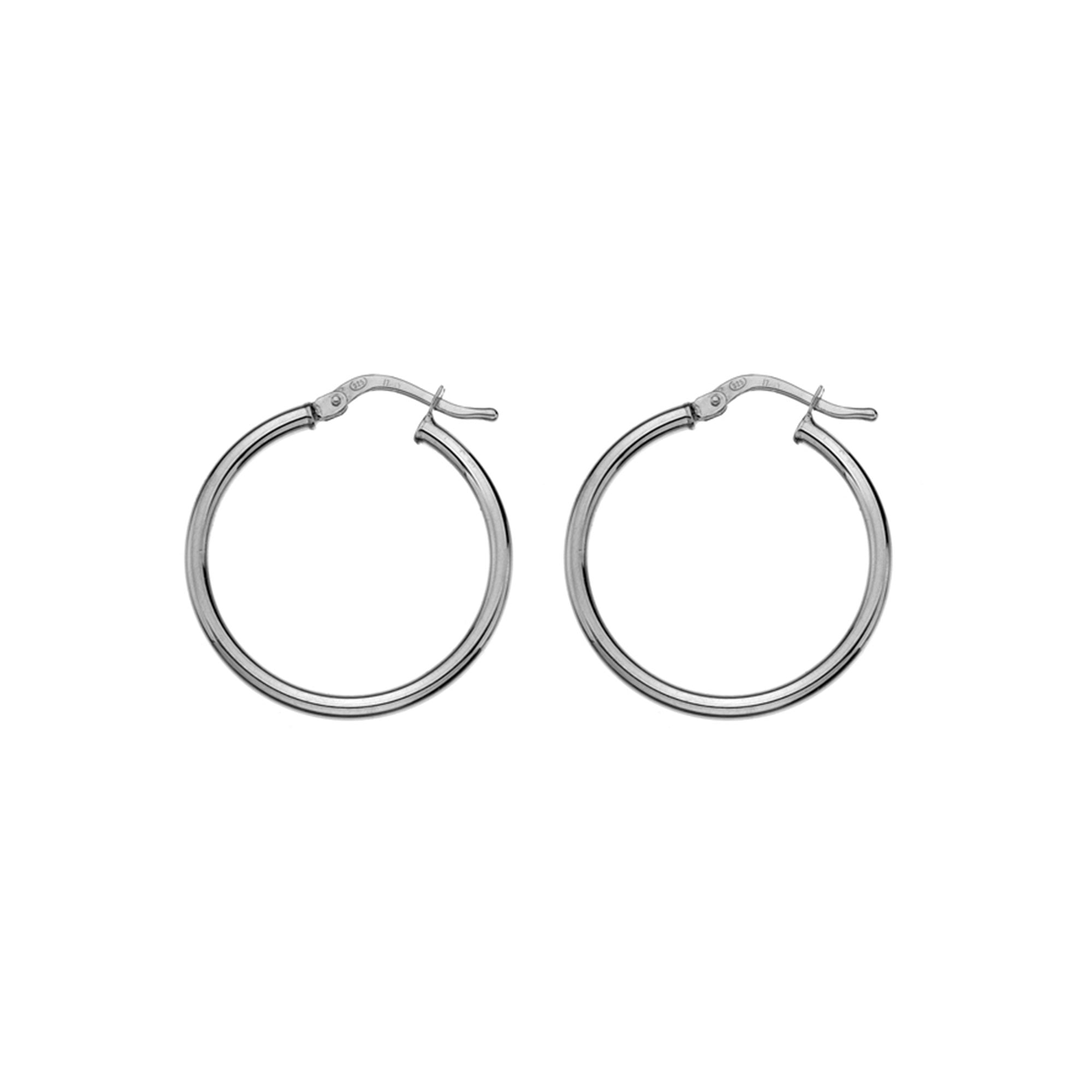 20mm Silver Hinge Top Hoop Earrings