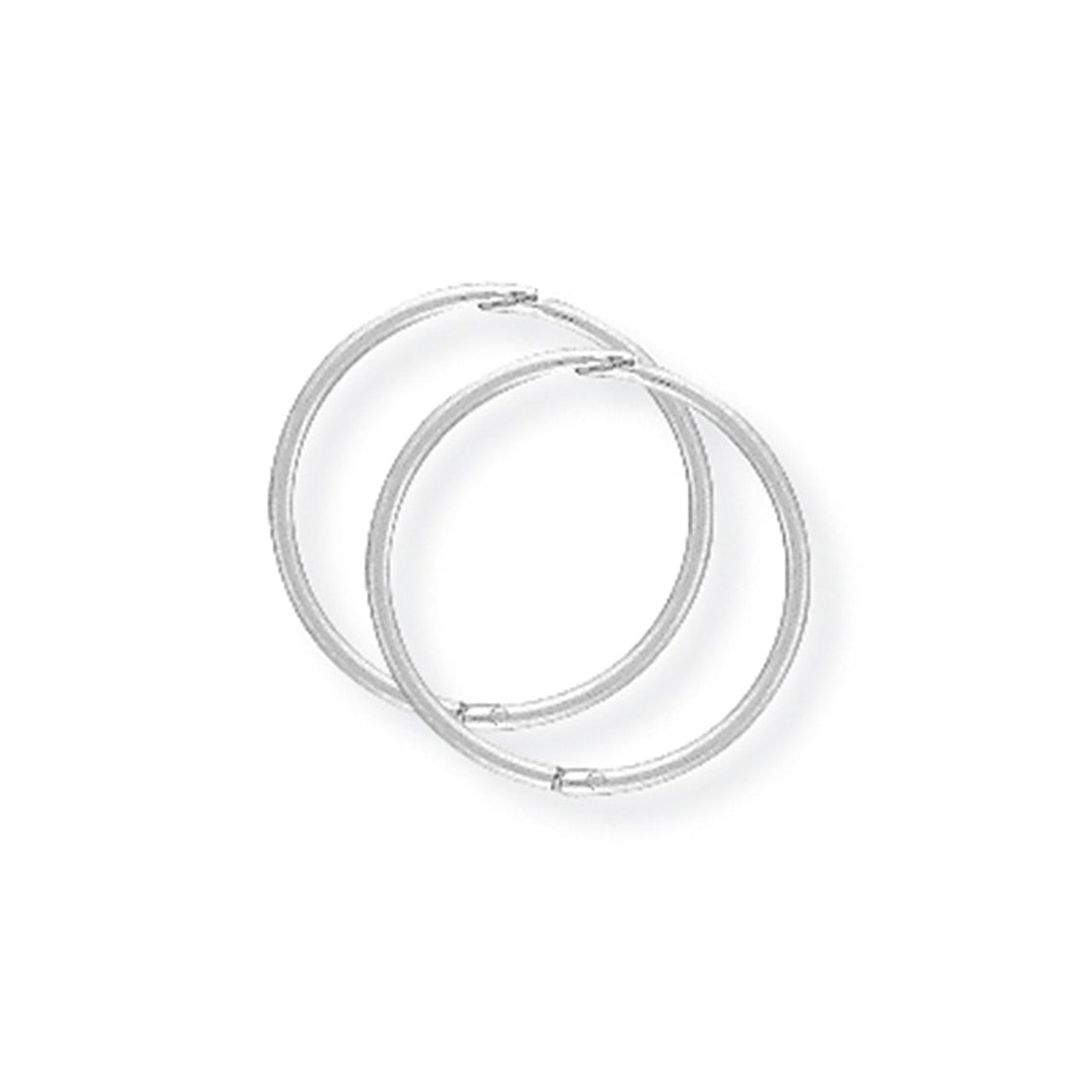 9ct White Gold 14mm Hinged Skinny Sleeper