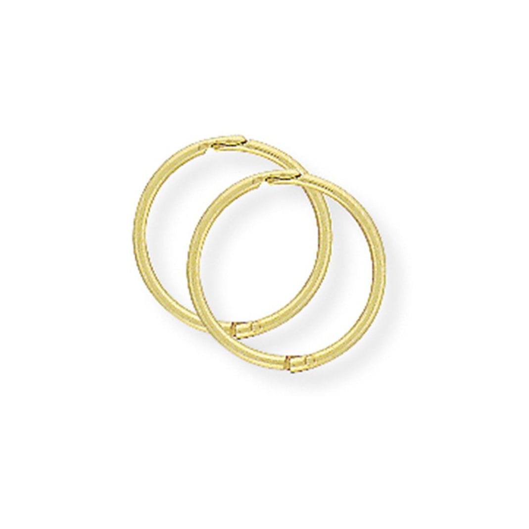 9ct Yellow Gold Hinged 12mm Sleeper Earrings