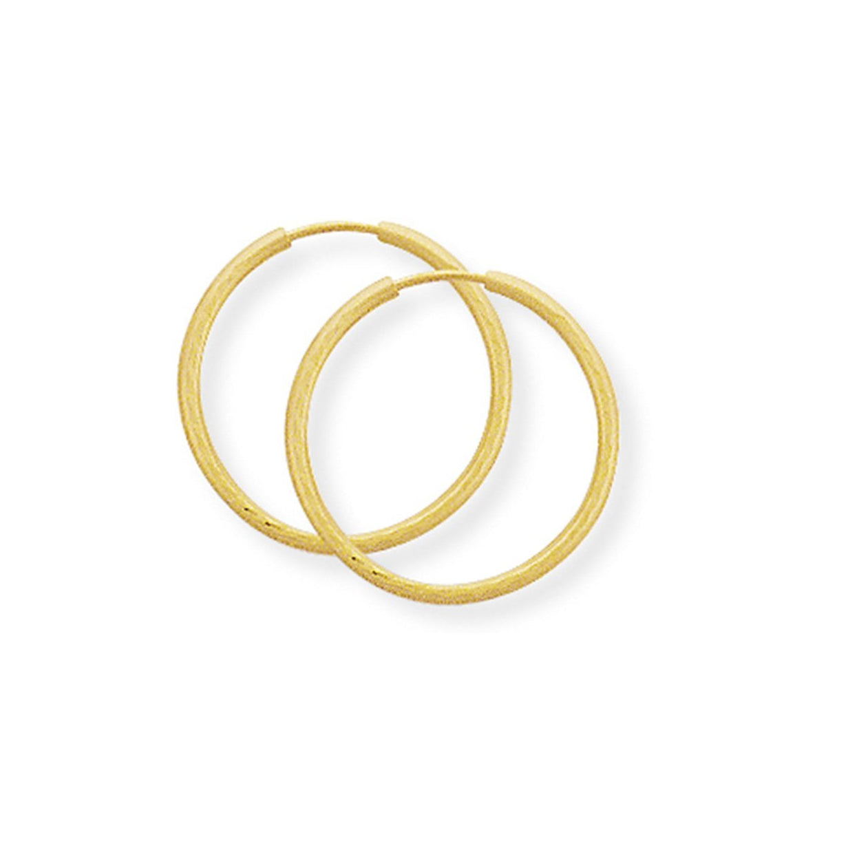 9ct Yellow Gold Hinged 18mm Diamond Cut Sleeper Earrings