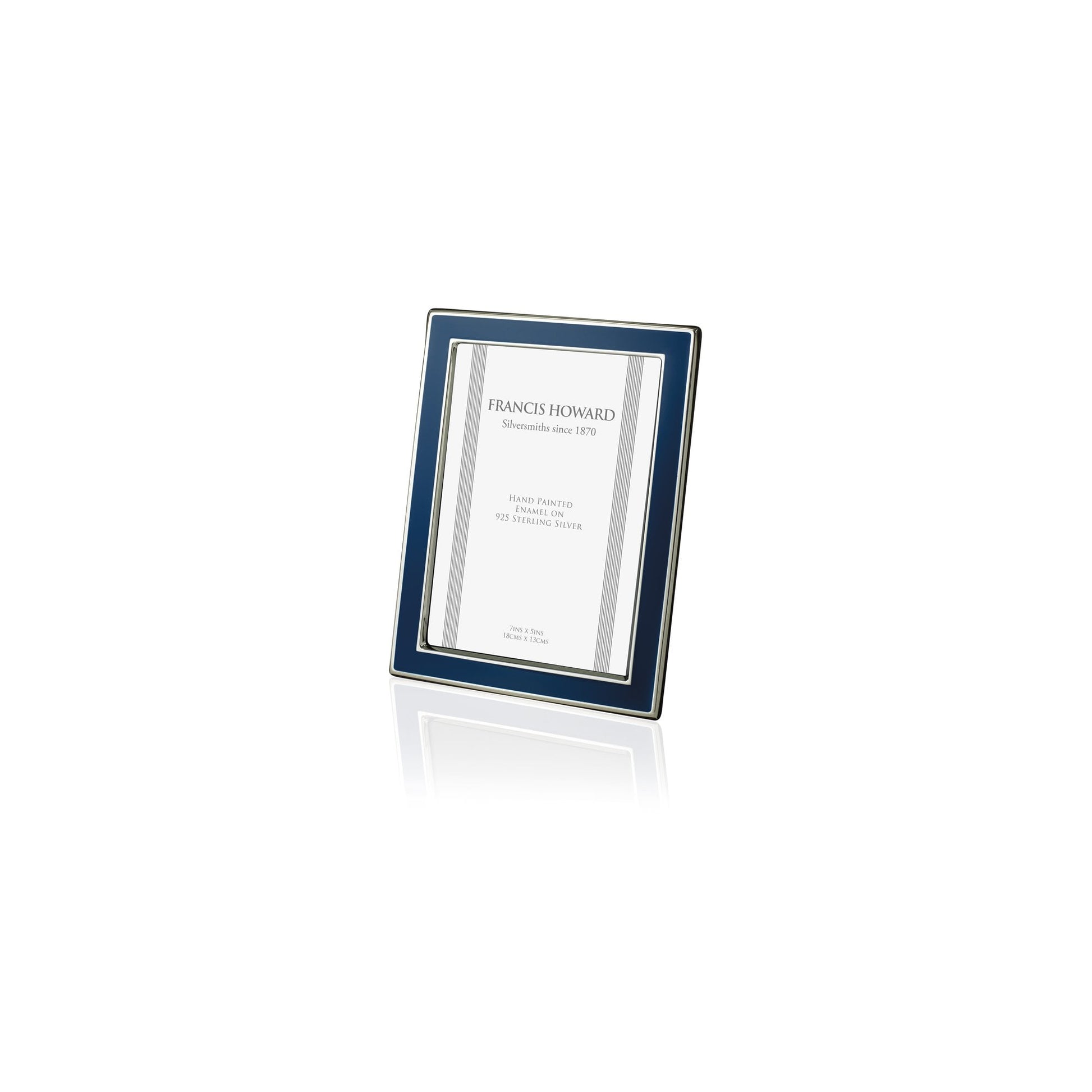 Sterling Silver and Blue Enamel Photo Frame 6" x 4"