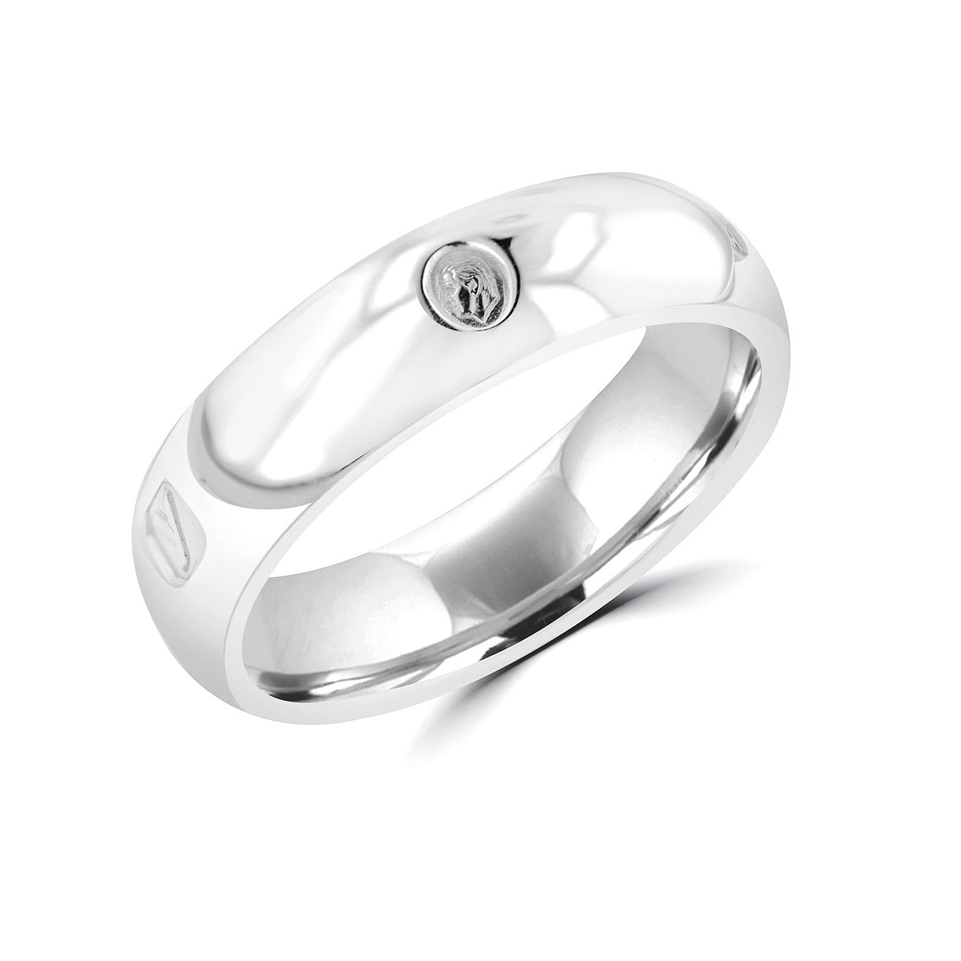 Handcrafted 5mm Silver Court Band Ring With Feature Hallmarks - Kings Coronation Hallmark