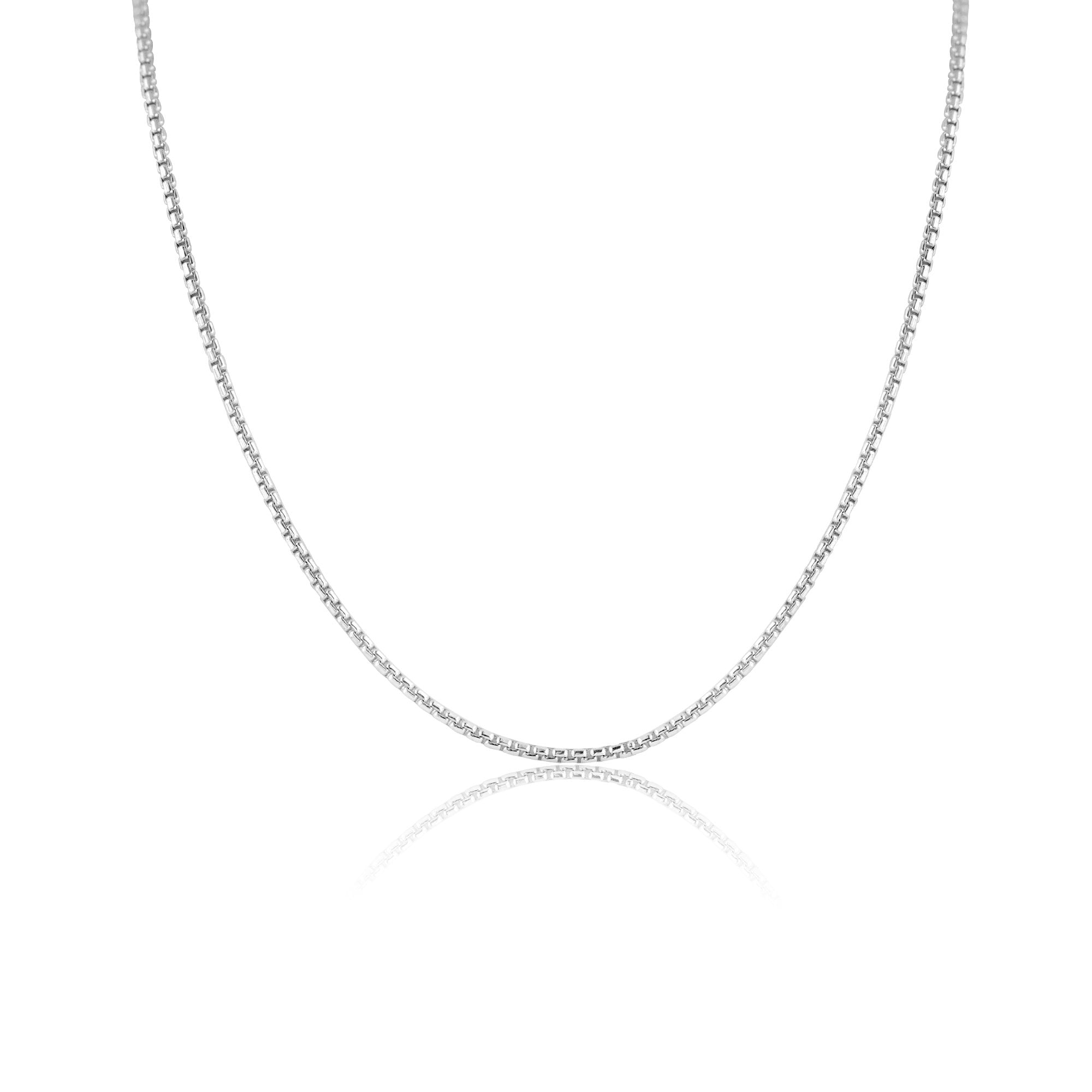 16" Sterling Silver Continuous Filed Box Belcher Chain