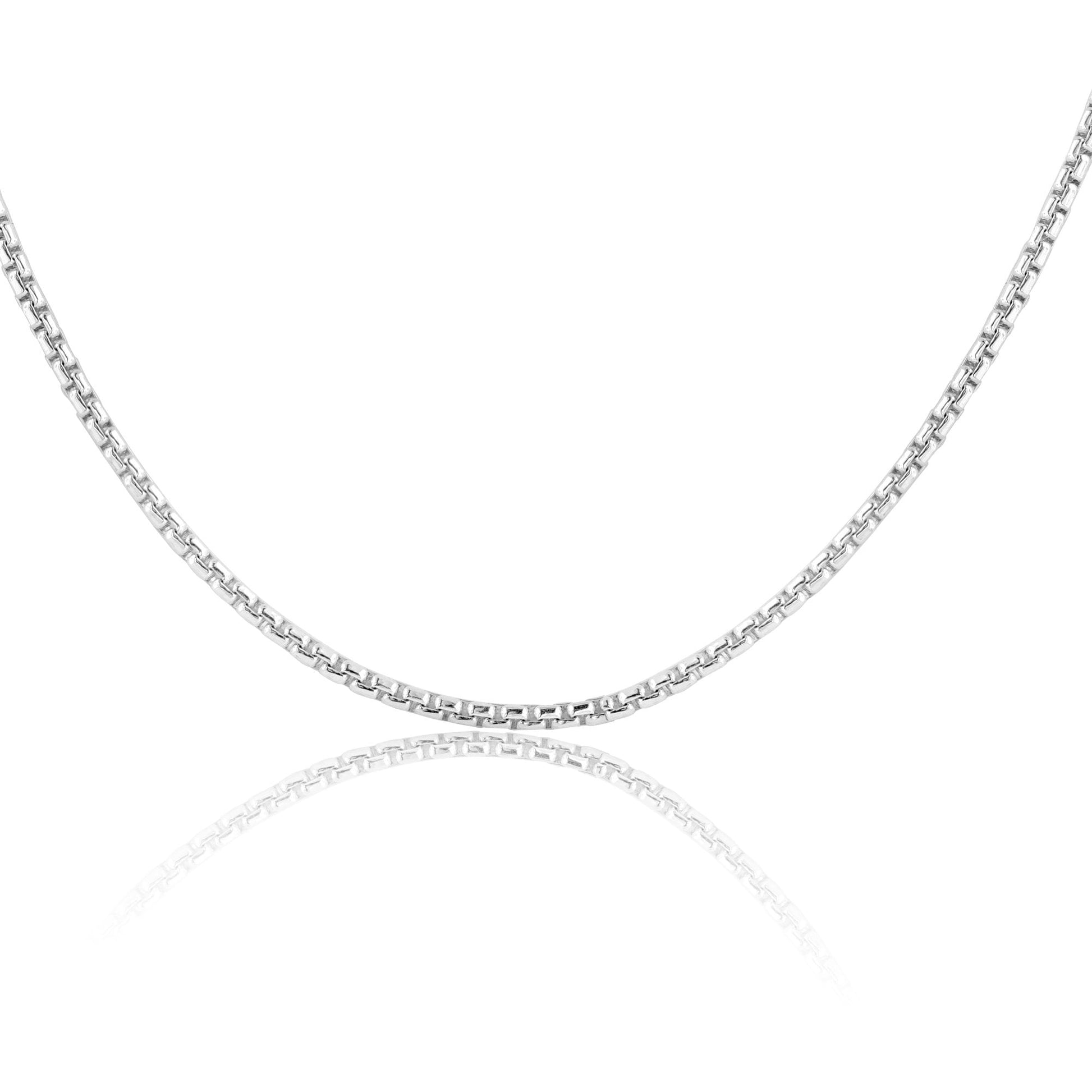 16" Sterling Silver Continuous Filed Box Belcher Chain