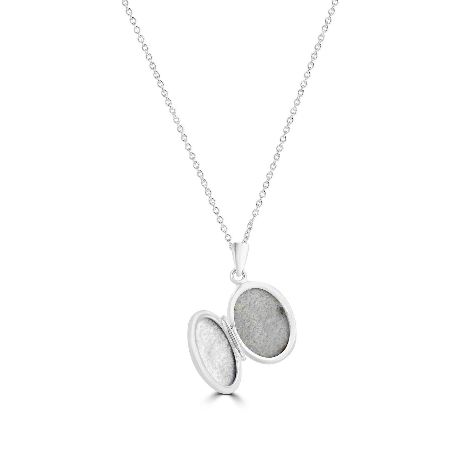 Small Silver Oval Locket Necklace