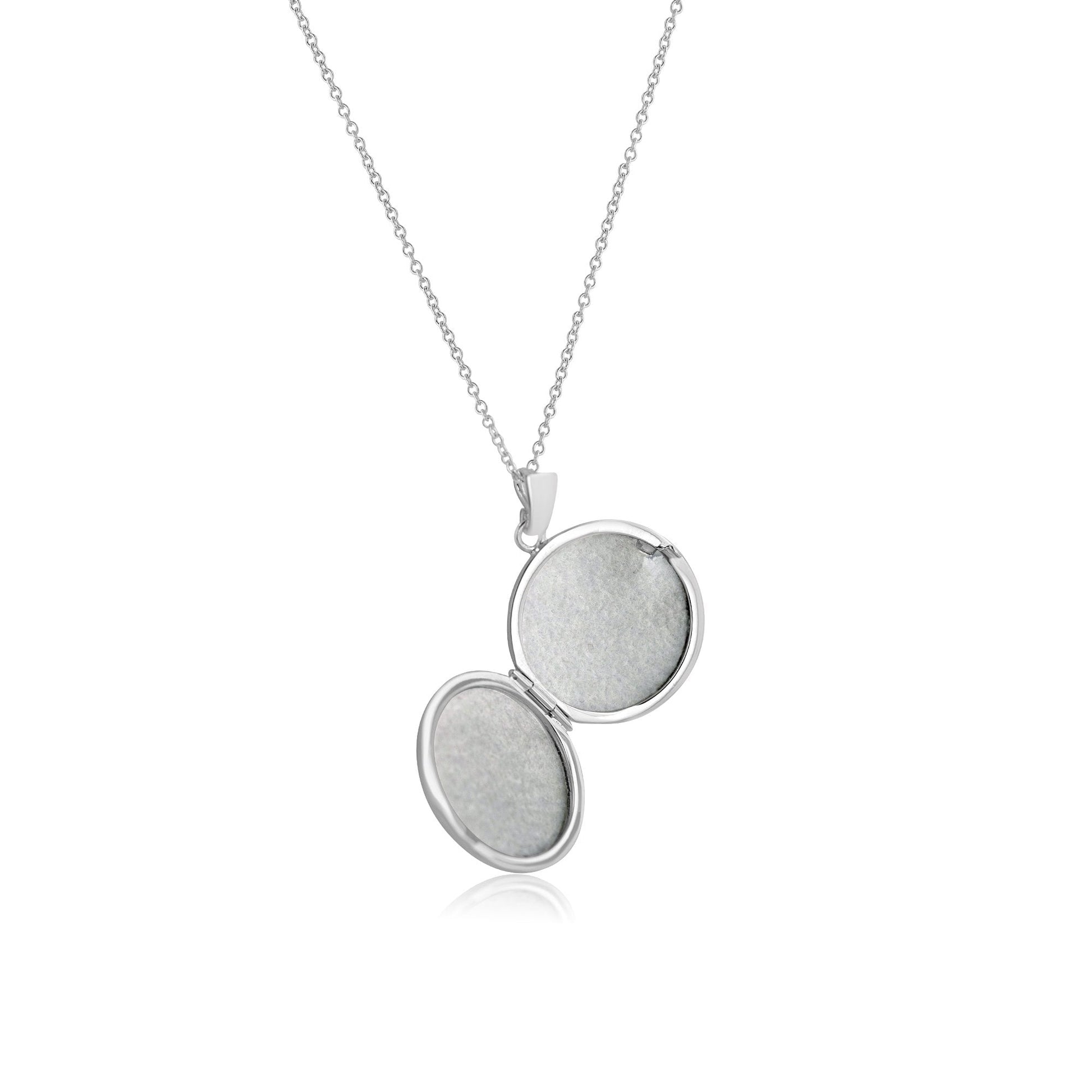 Silver Round Locket Necklace