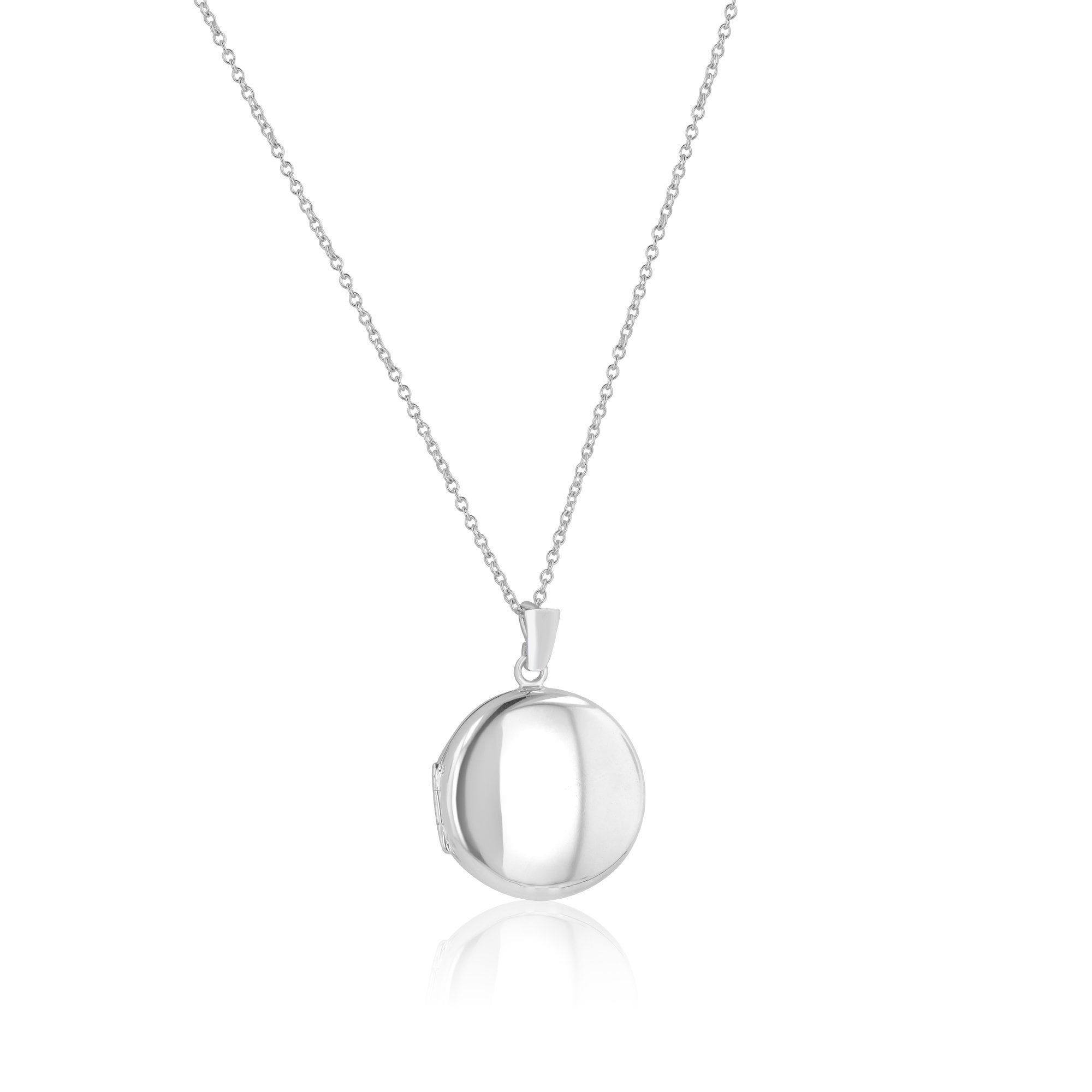 Silver Round Locket Necklace