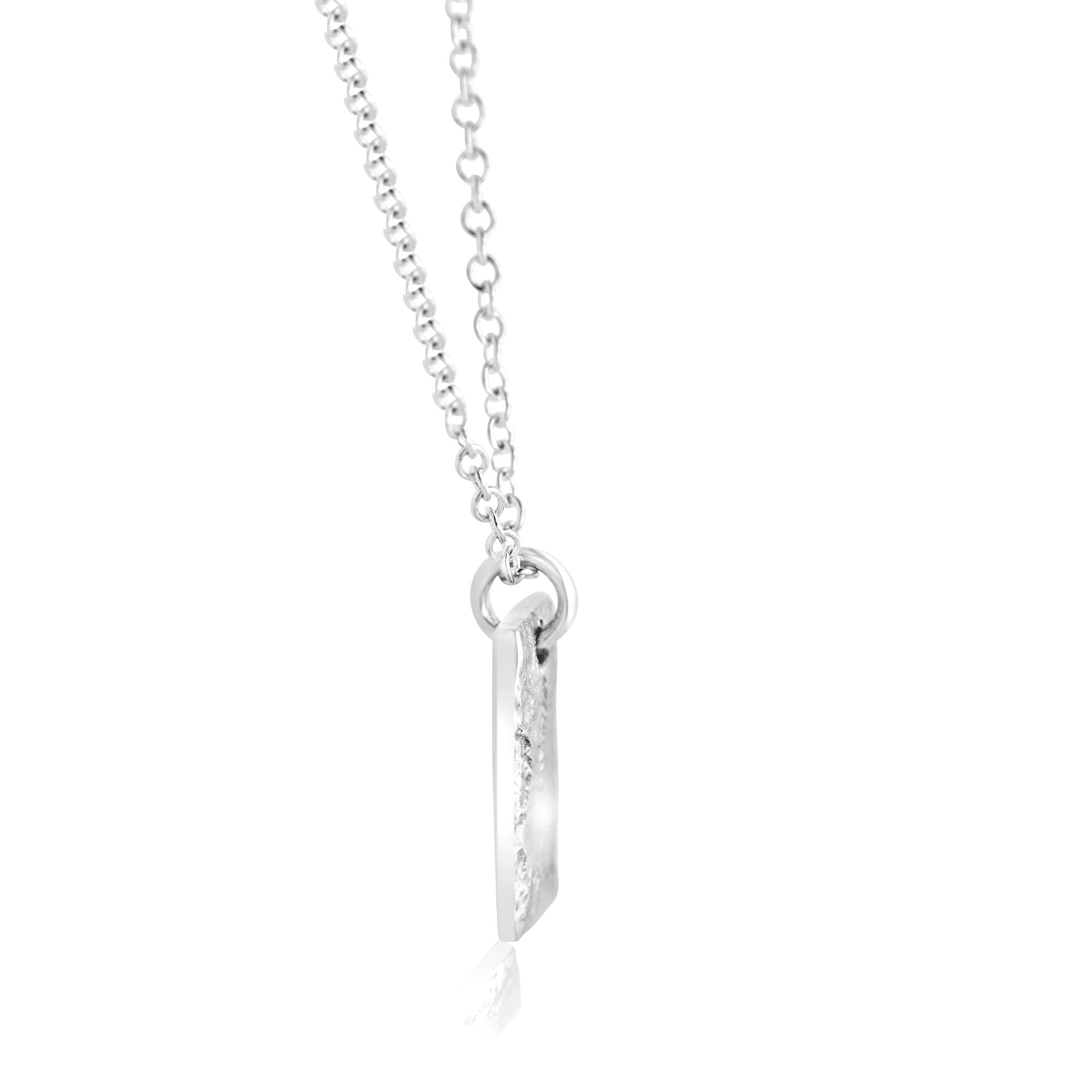 Silver Rectangular Lunar Pendant with 20" Trace Chain