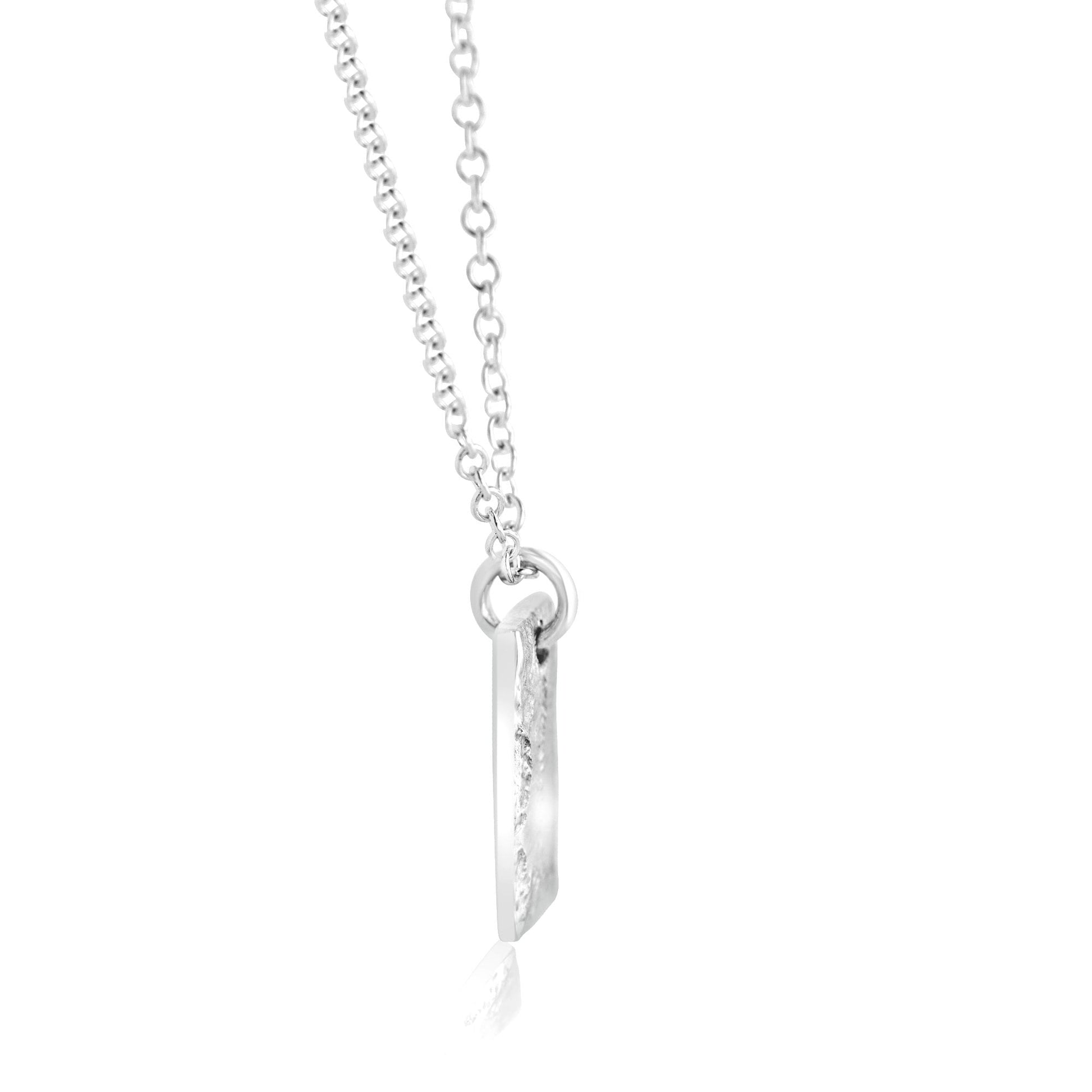 Silver Rectangular Lunar Pendant with 20" Trace Chain