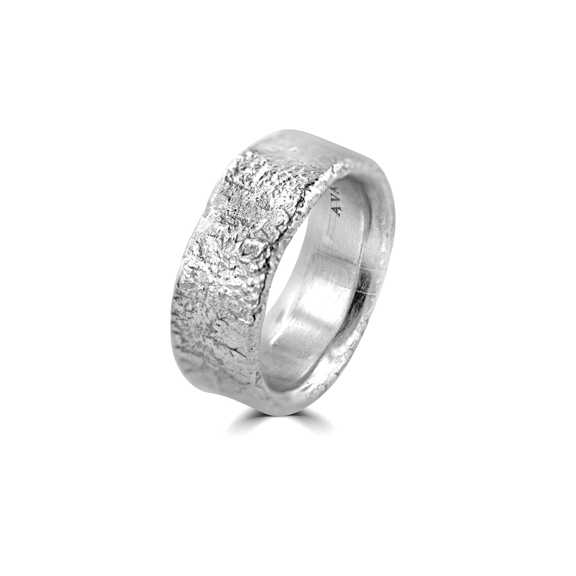 Sterling Silver 'Lunar' 7.5mm Reticulated Ring