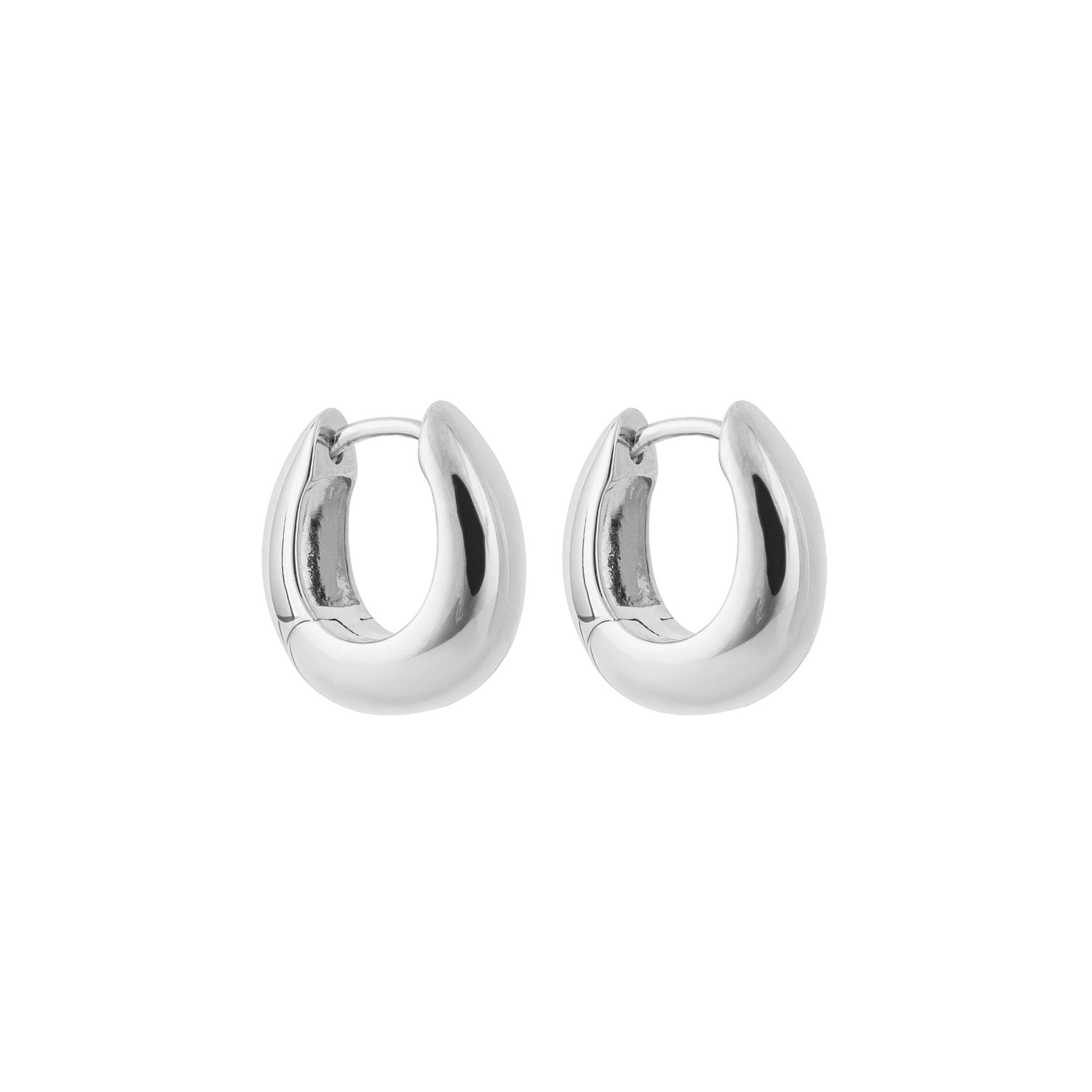 Sterling Silver Organic Hinged Huggie Hoop Earrings