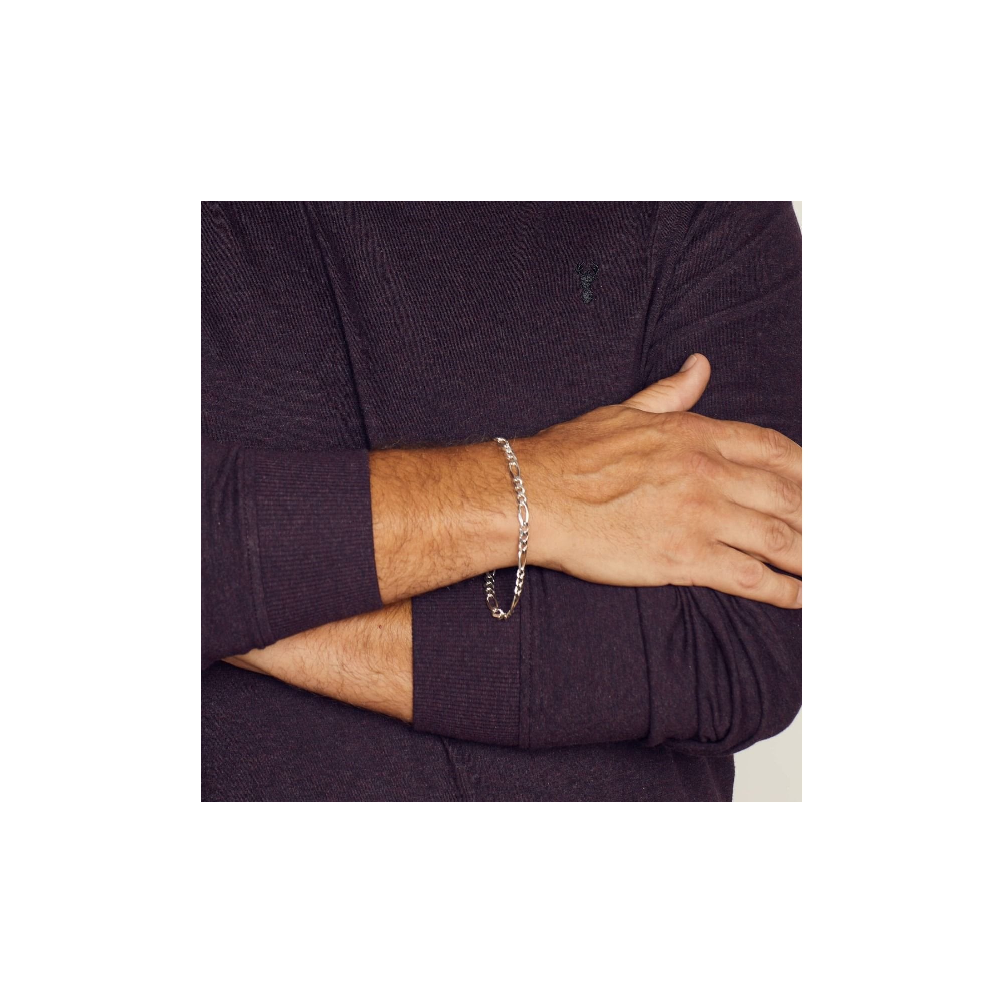 Men's Sterling Silver Filed Figaro Bracelet