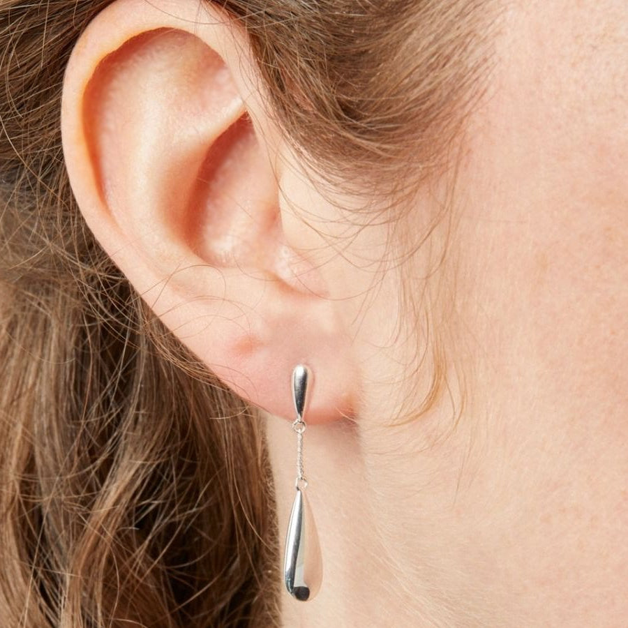 Double Teardrop and Chain Drop Earrings