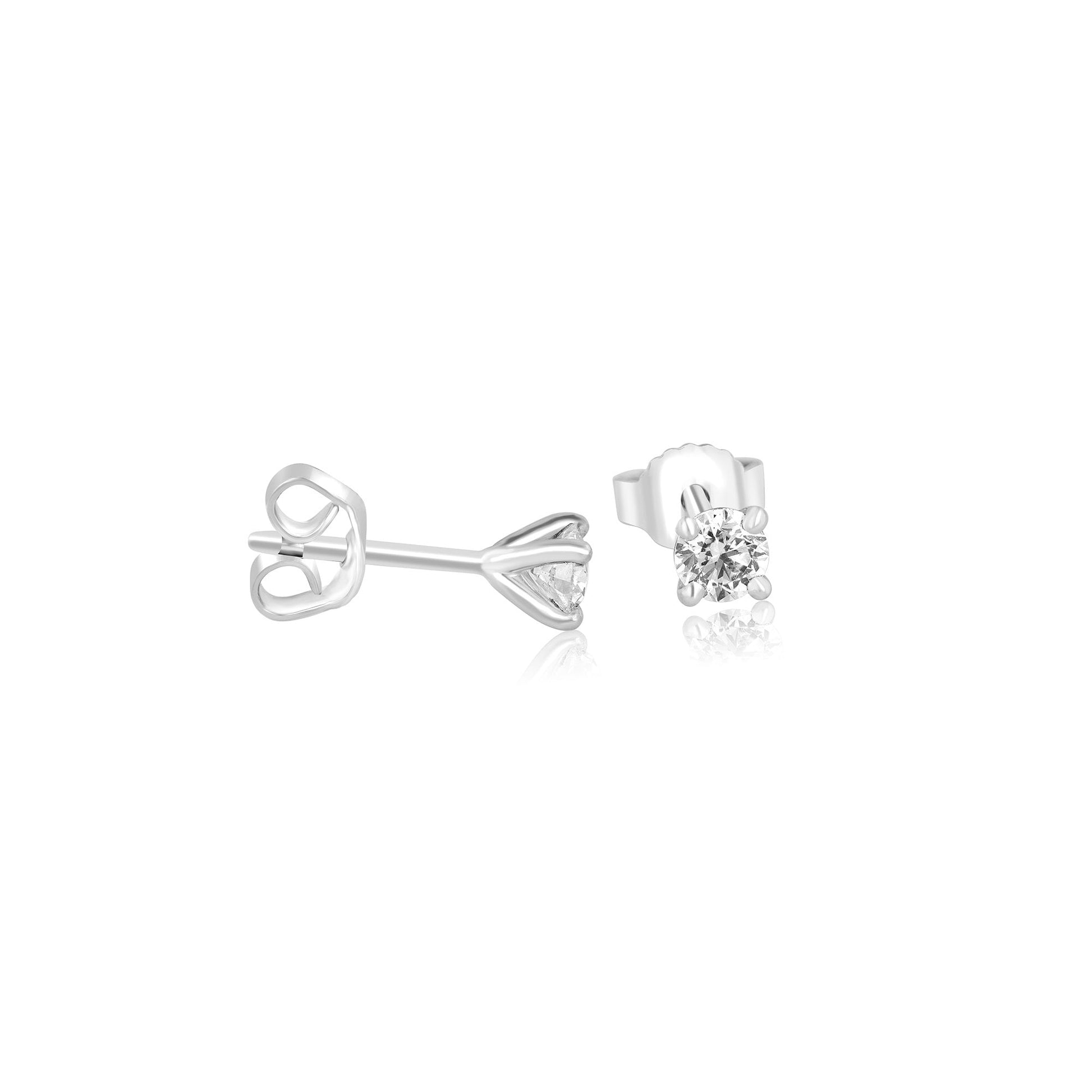 18ct White Gold Round Brilliant Cut Diamond Stud Earrings 0.49ct Total