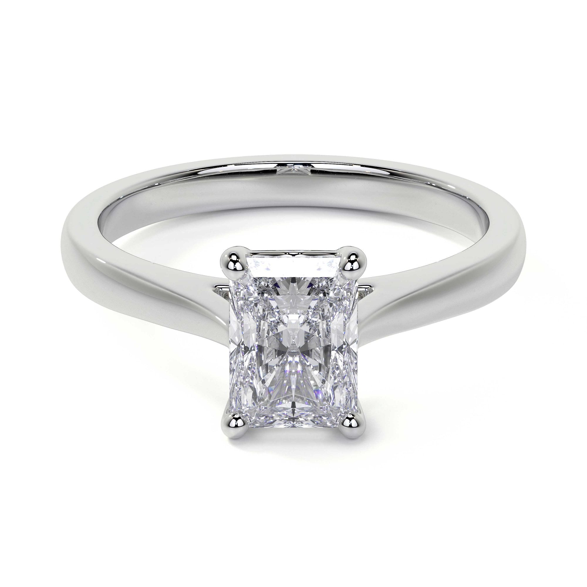 18ct White Gold 1.50ct Radiant Cut Lab Grown Diamond 'Elizabeth' Engagement Ring