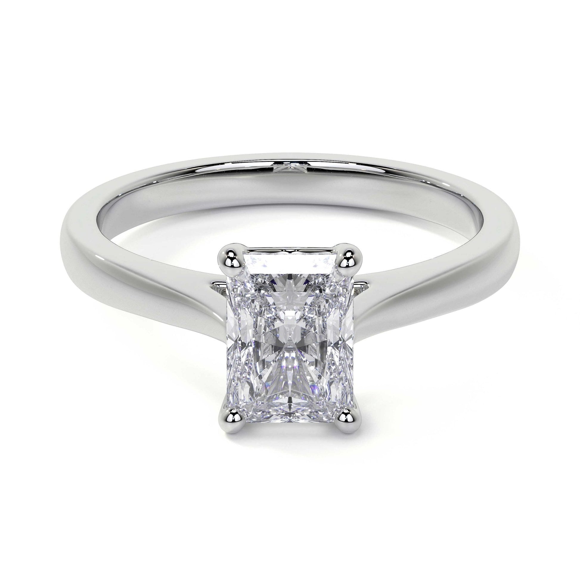 18ct White Gold 1.50ct Radiant Cut Lab Grown Diamond 'Elizabeth' Engagement Ring