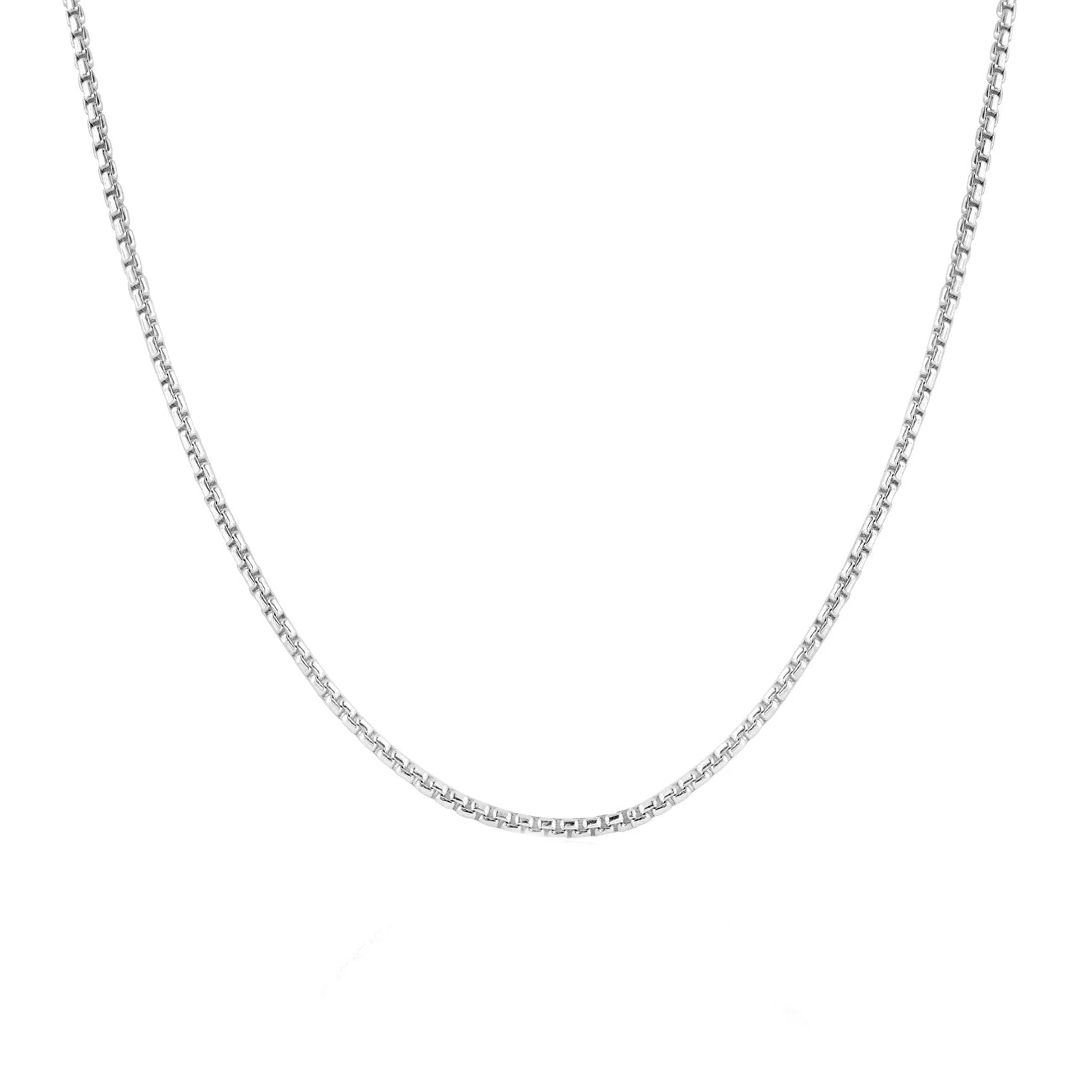16" Sterling Silver Continuous Filed Box Belcher Chain