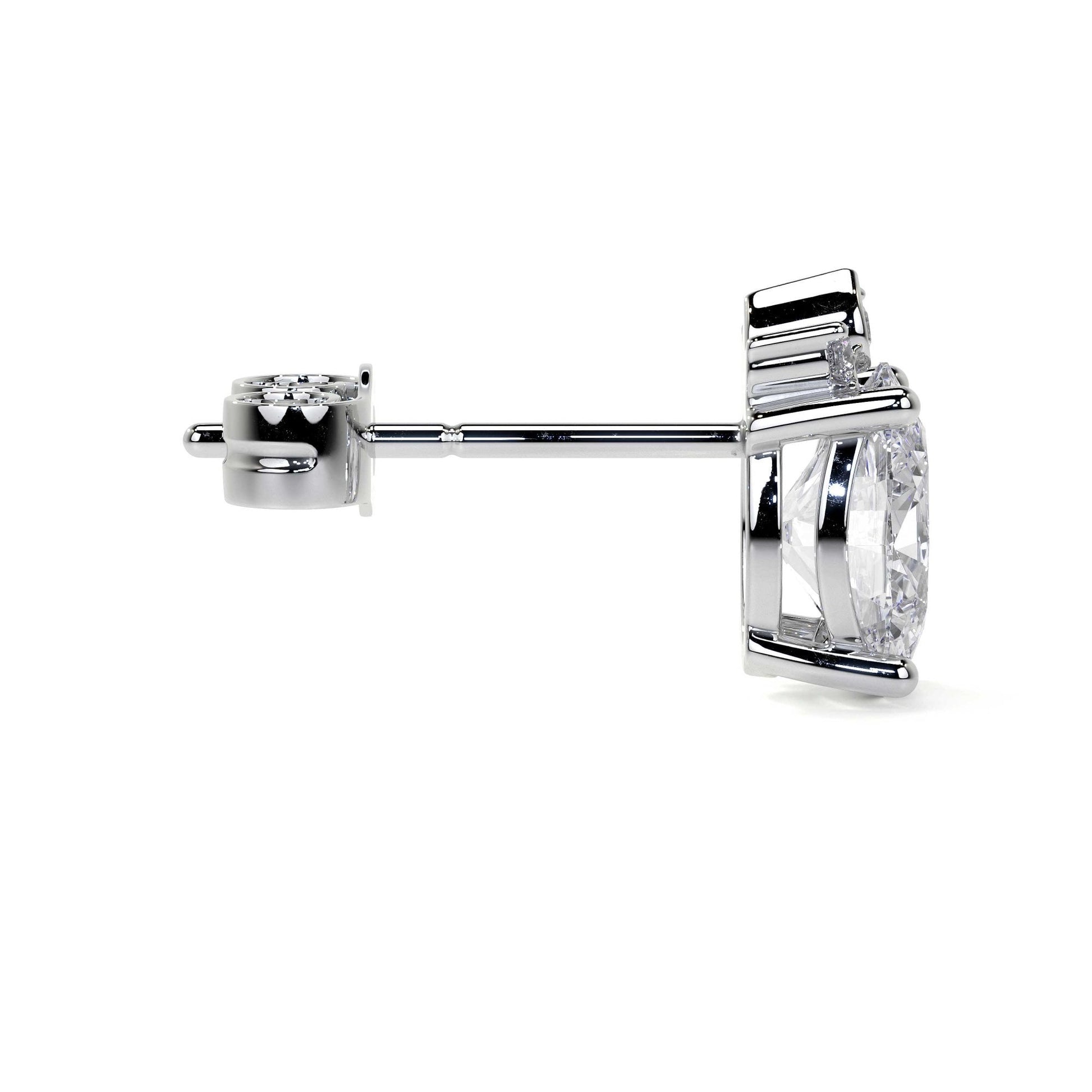 Platinum 2ct Oval Lab Grown Diamond 'Mae' Stud Earrings