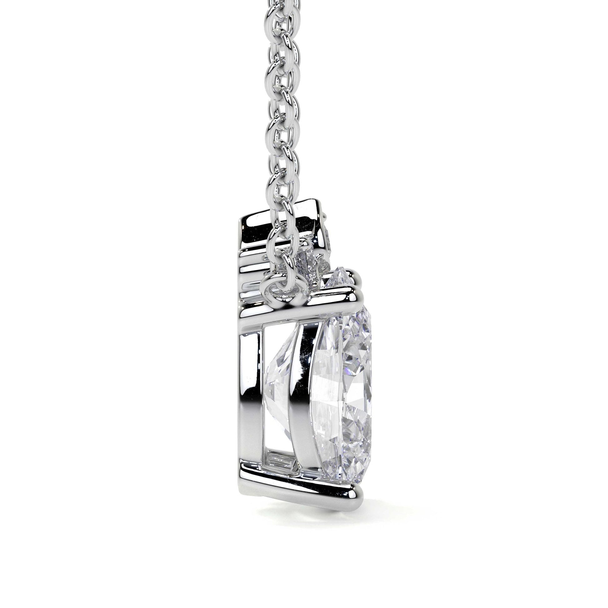 Platinum 1.51ct Oval Lab Grown Diamond 'Mae' Pendant