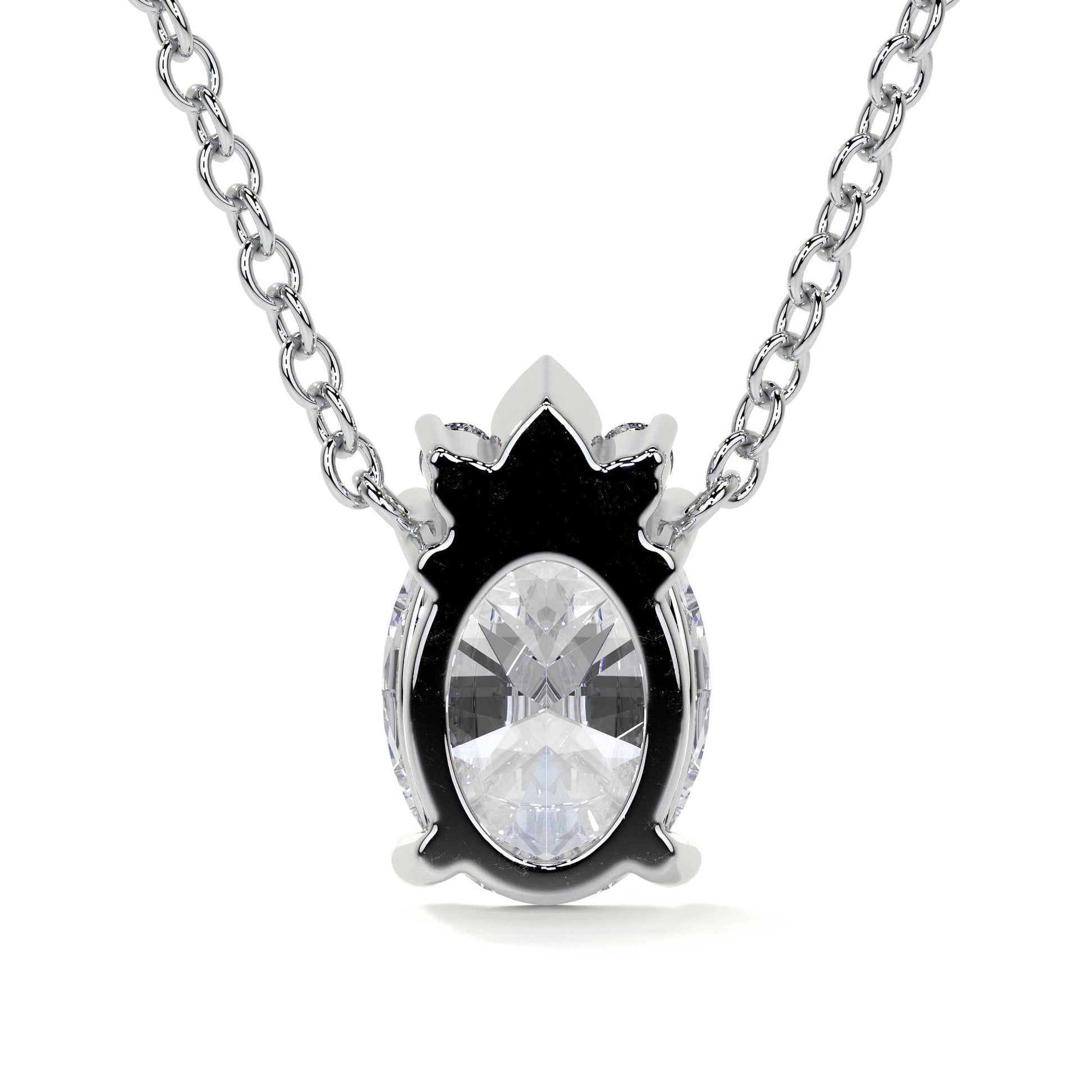 Platinum 1.51ct Oval Lab Grown Diamond 'Mae' Pendant