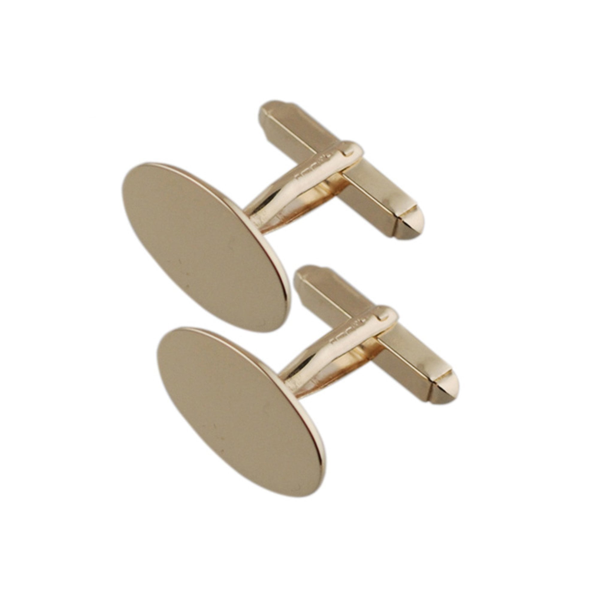 9ct Yellow Gold Polished Oval Traditional Cufflinks