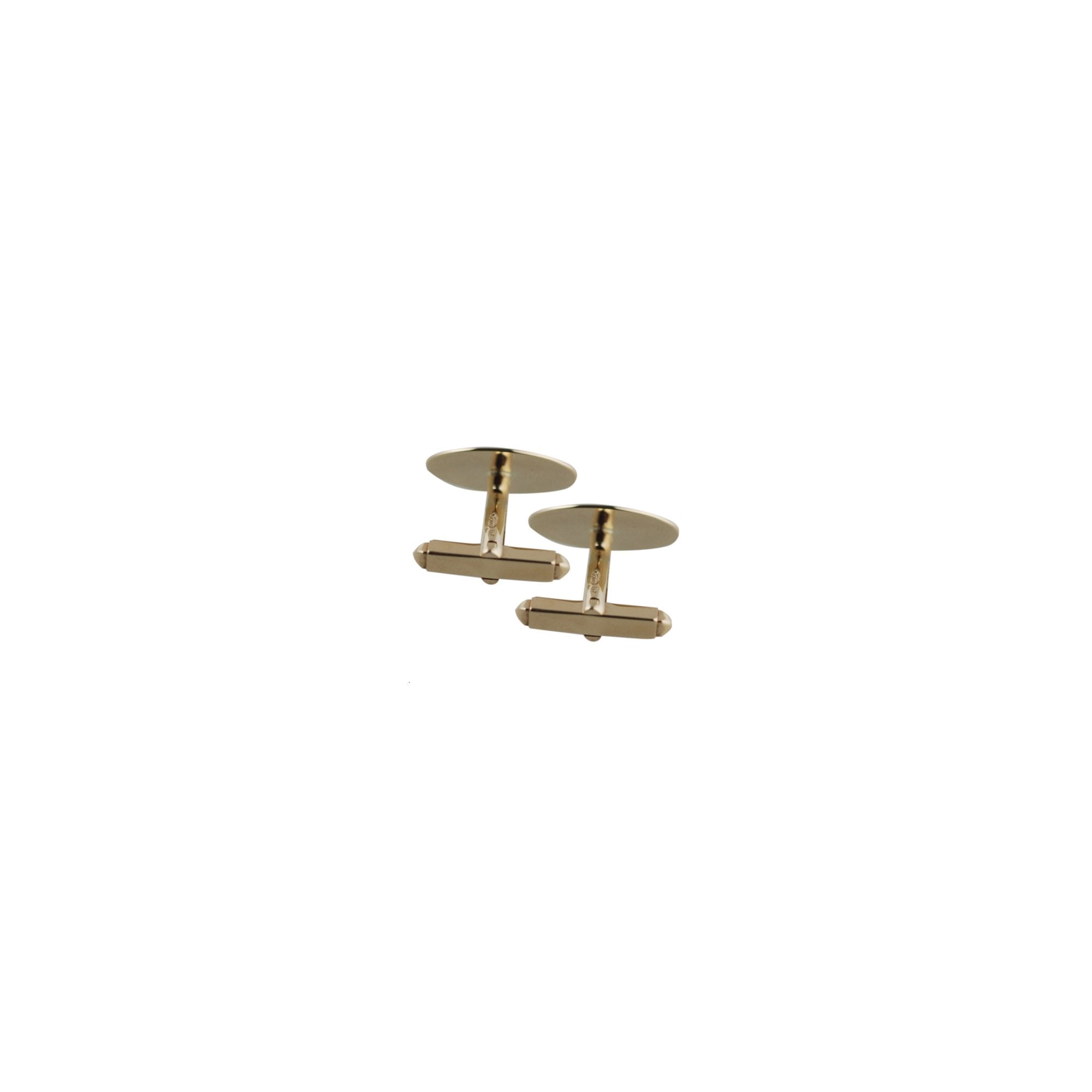 9ct Yellow Gold Polished Oval Traditional Cufflinks