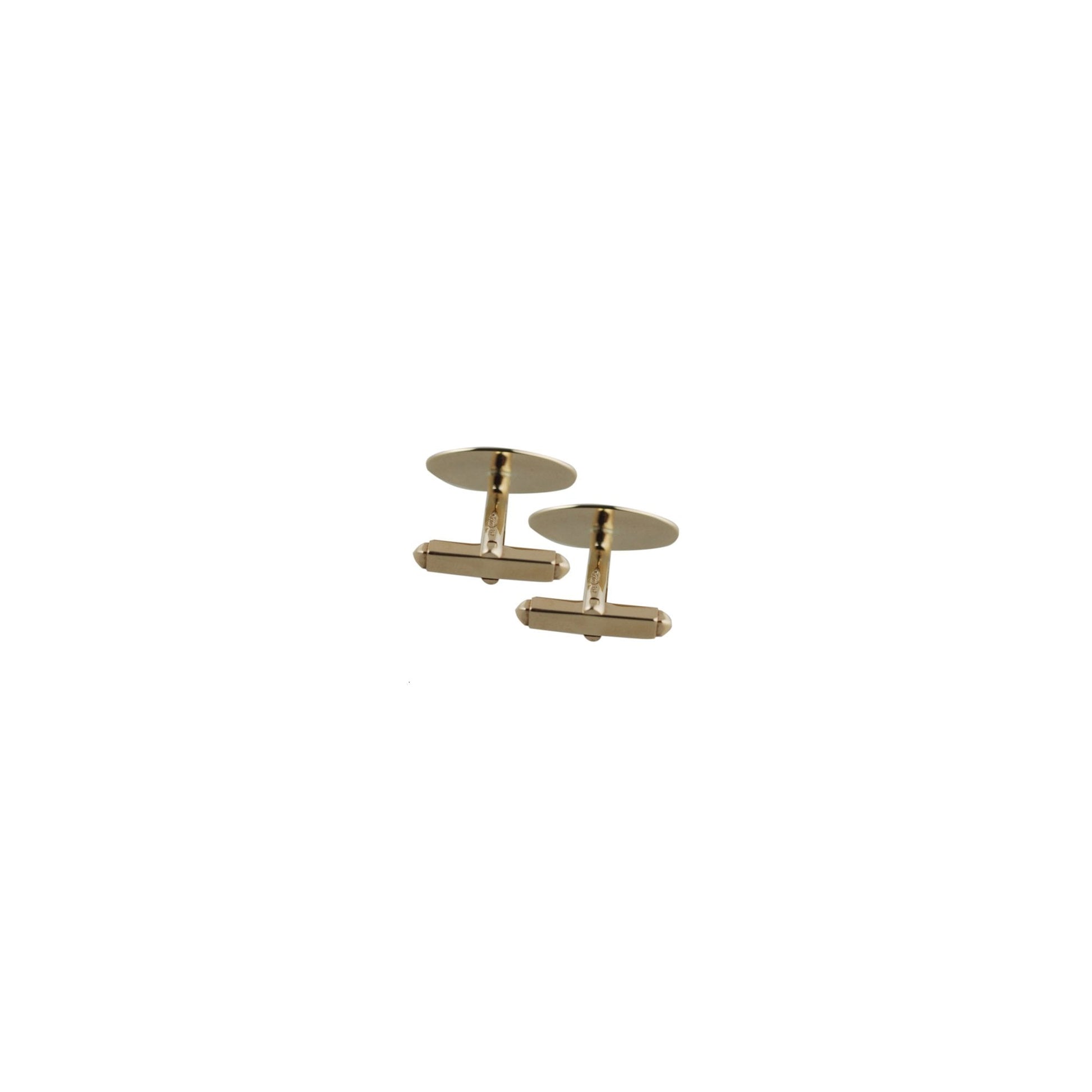9ct Yellow Gold Polished Oval Traditional Cufflinks