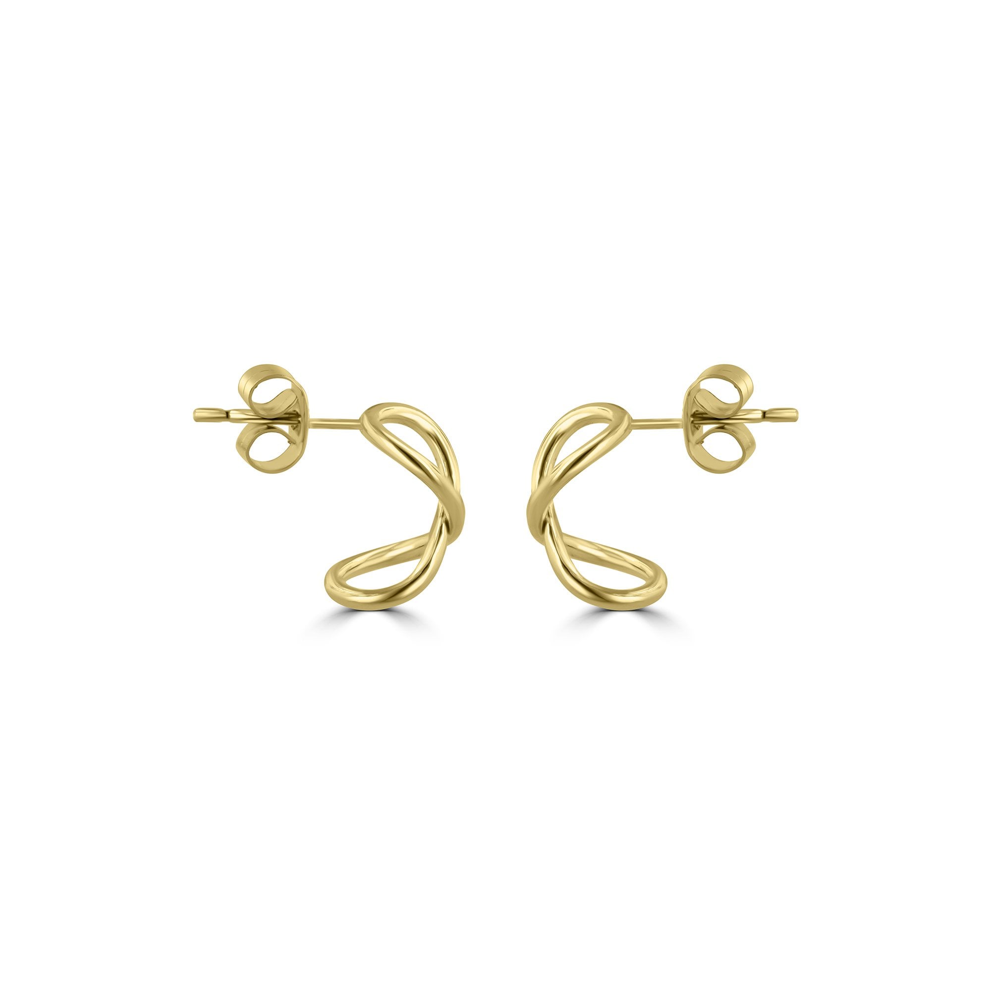 9ct Yellow Gold Infinity Half Hoop Earrings