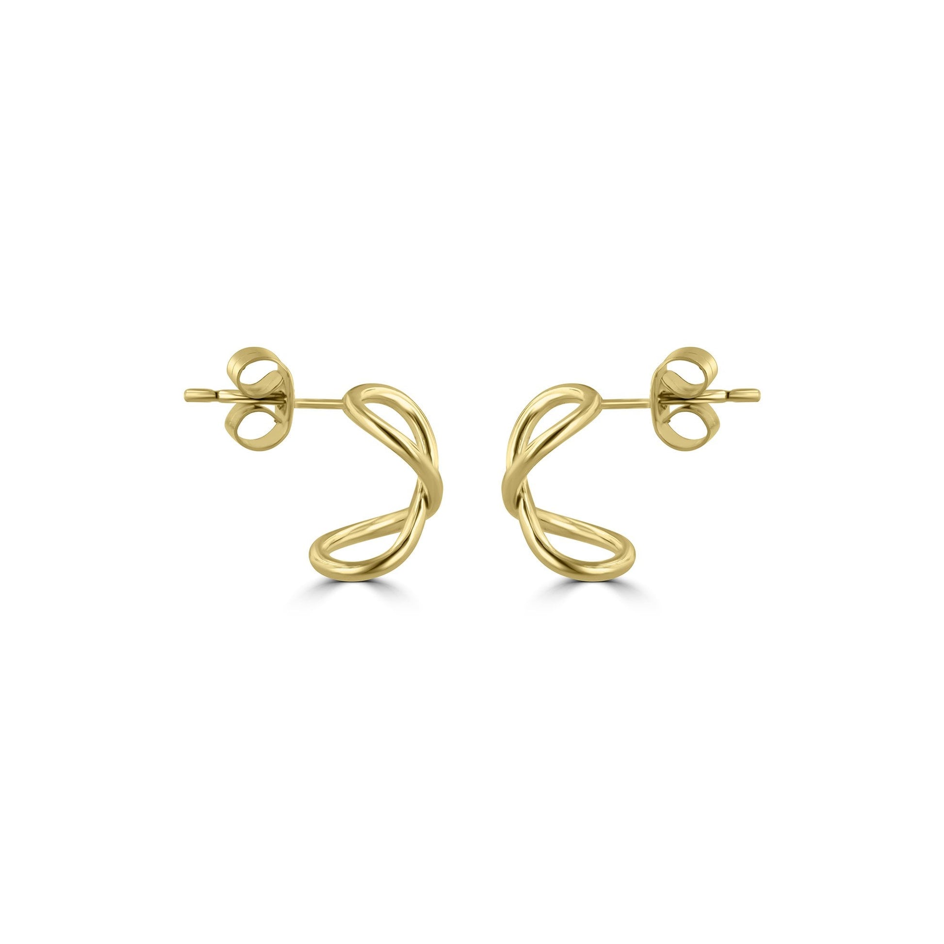 9ct Yellow Gold Infinity Half Hoop Earrings