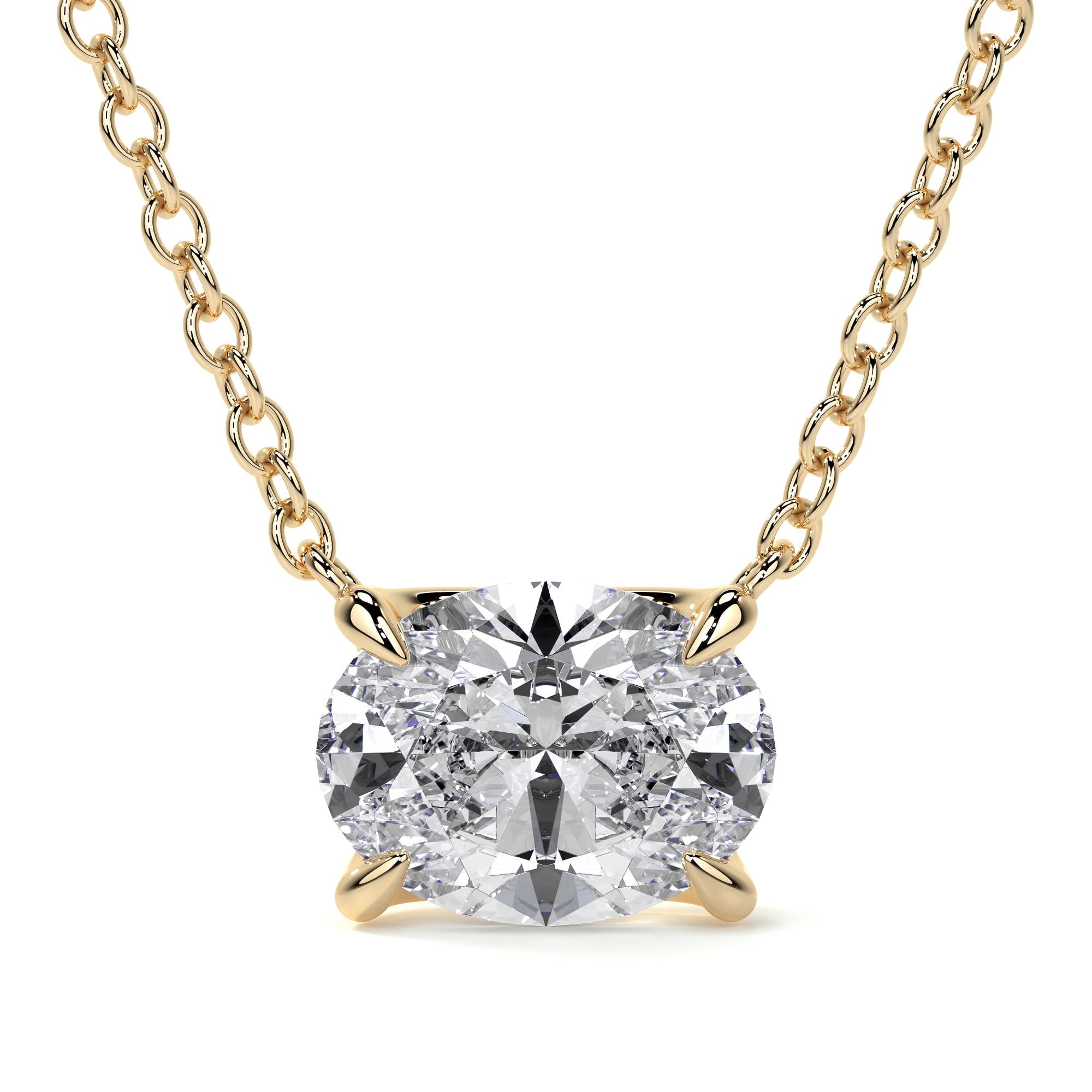 18ct Yellow Gold 1.01ct Oval Lab Grown Diamond 'Rosa' Pendant