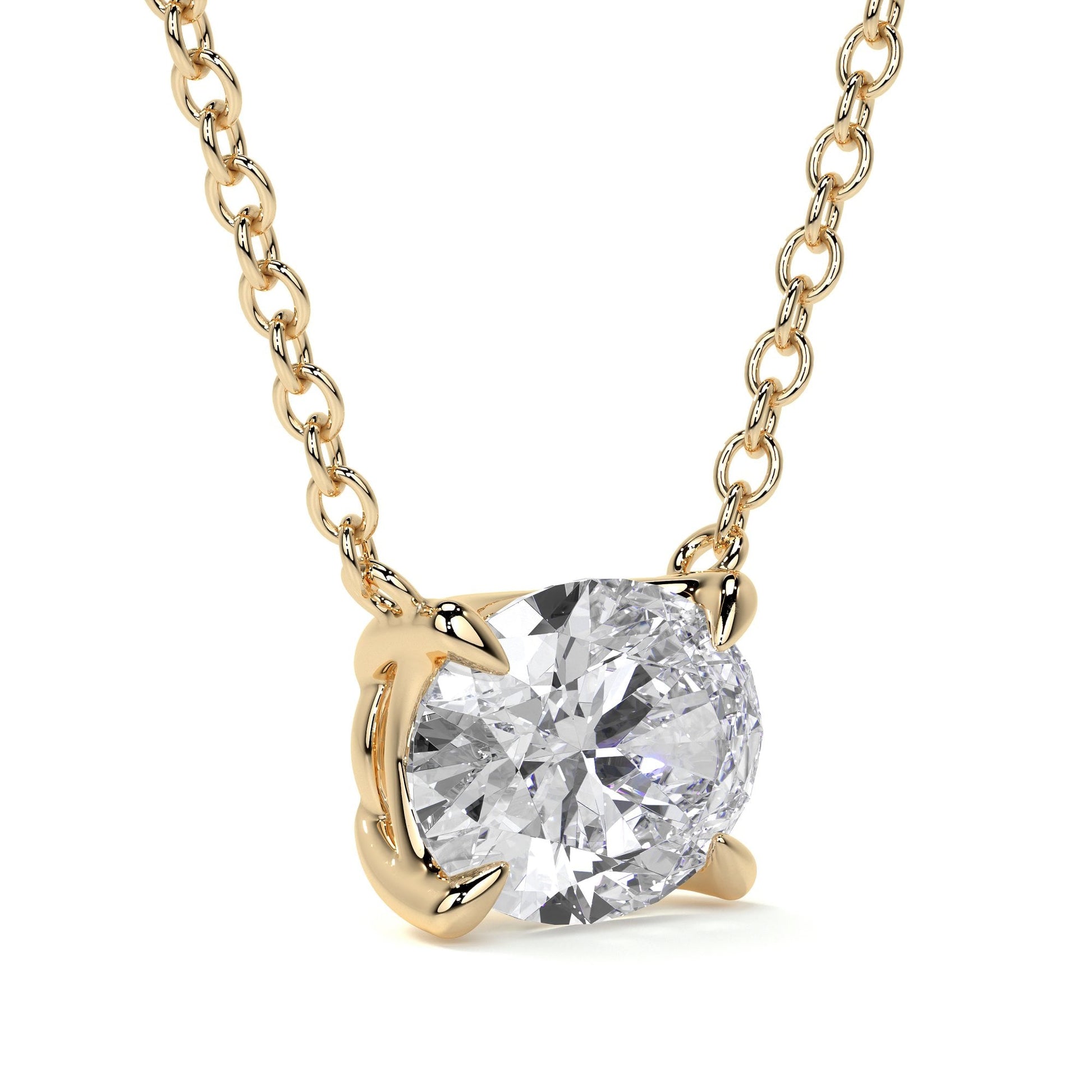 18ct Yellow Gold 1.01ct Oval Lab Grown Diamond 'Rosa' Pendant