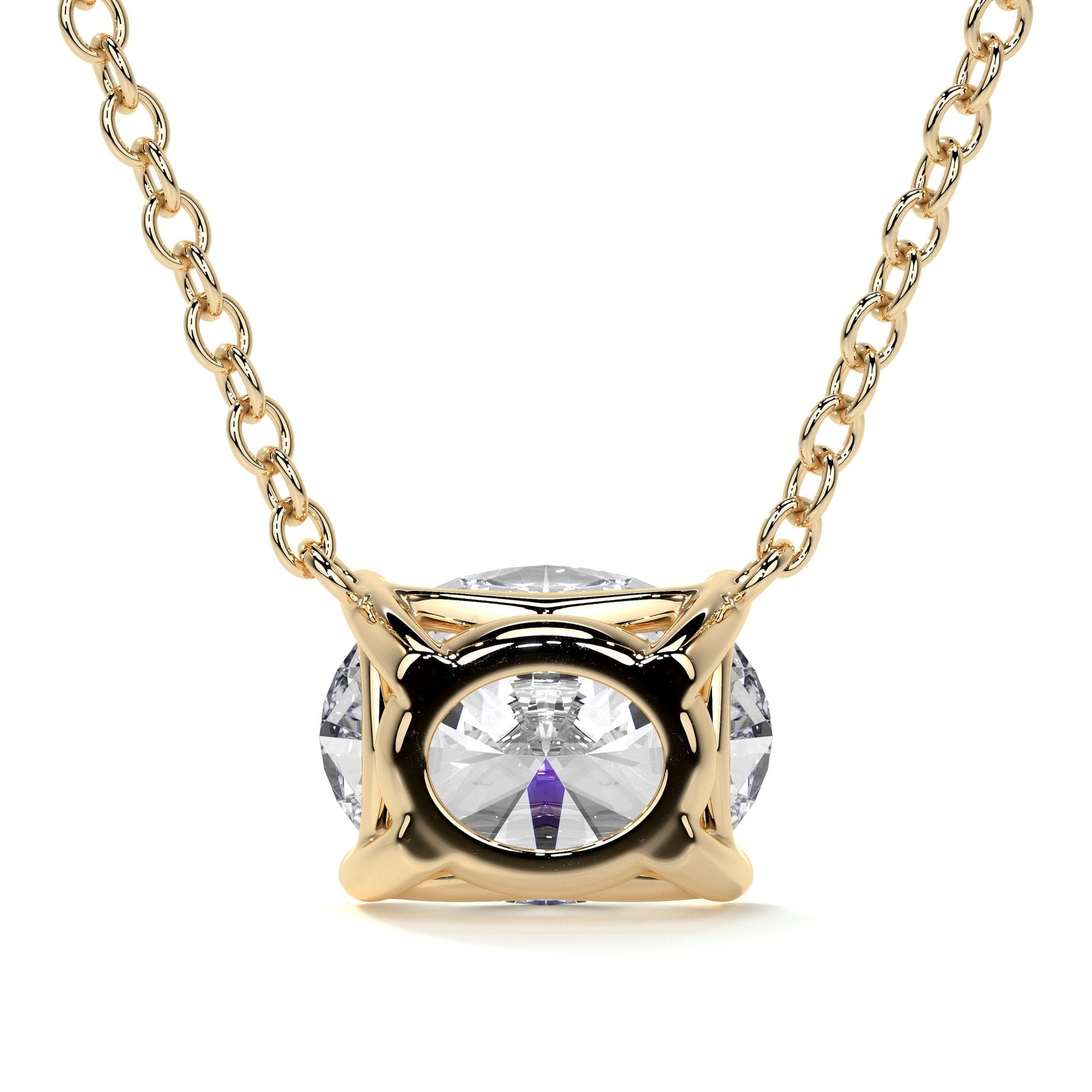 18ct Yellow Gold 1.01ct Oval Lab Grown Diamond 'Rosa' Pendant