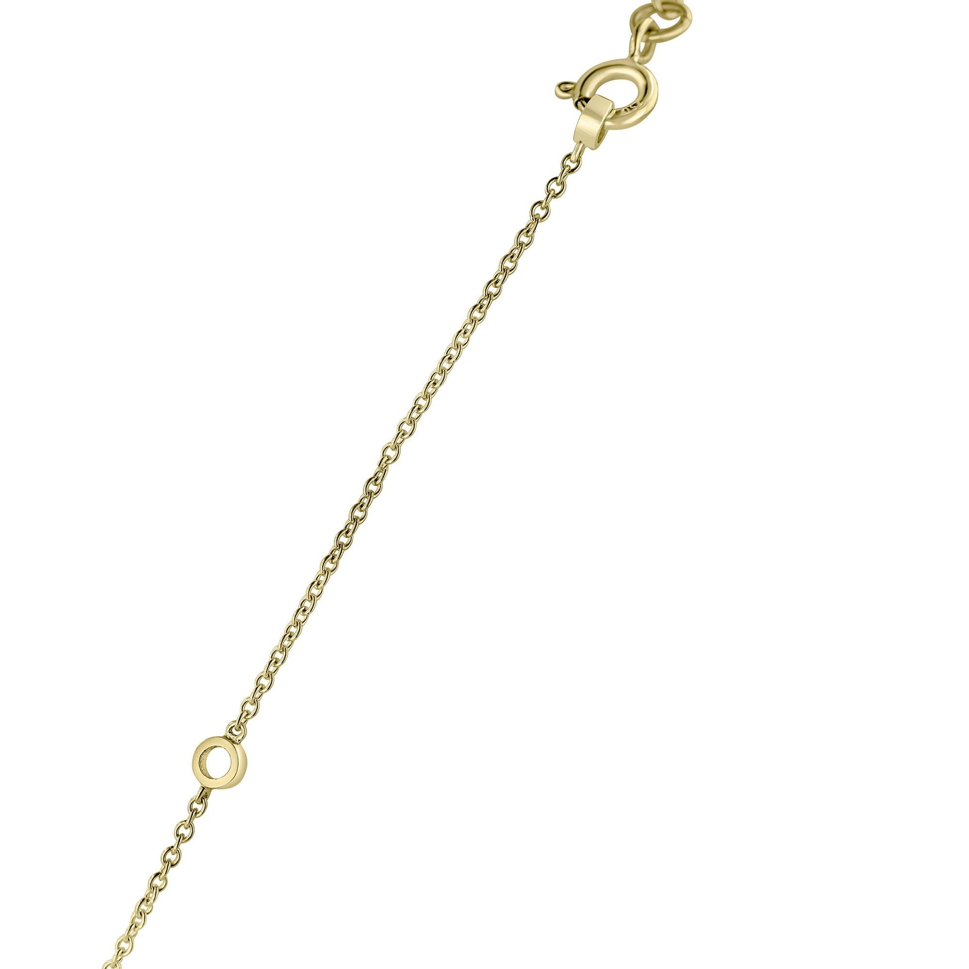 18ct Gold Necklace With Plain Diamond Set Round Links