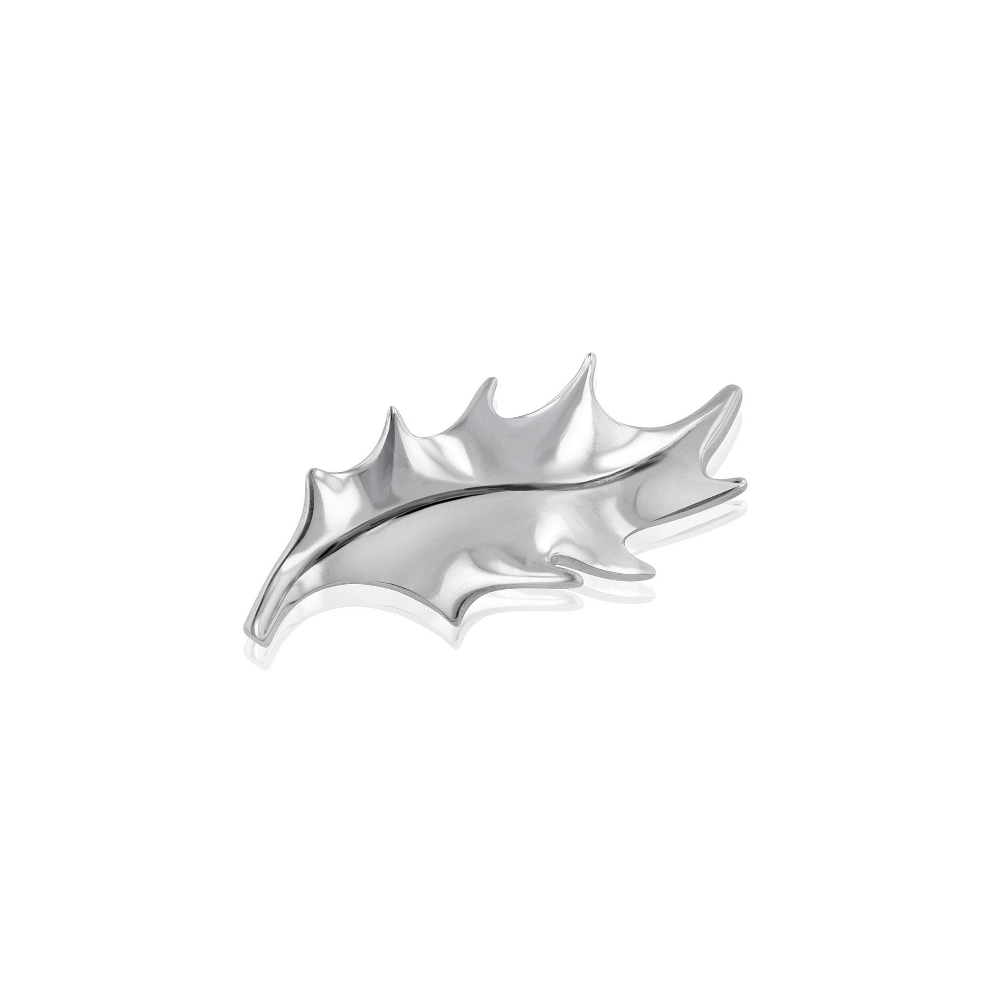 Silver Holly Leaf Brooch