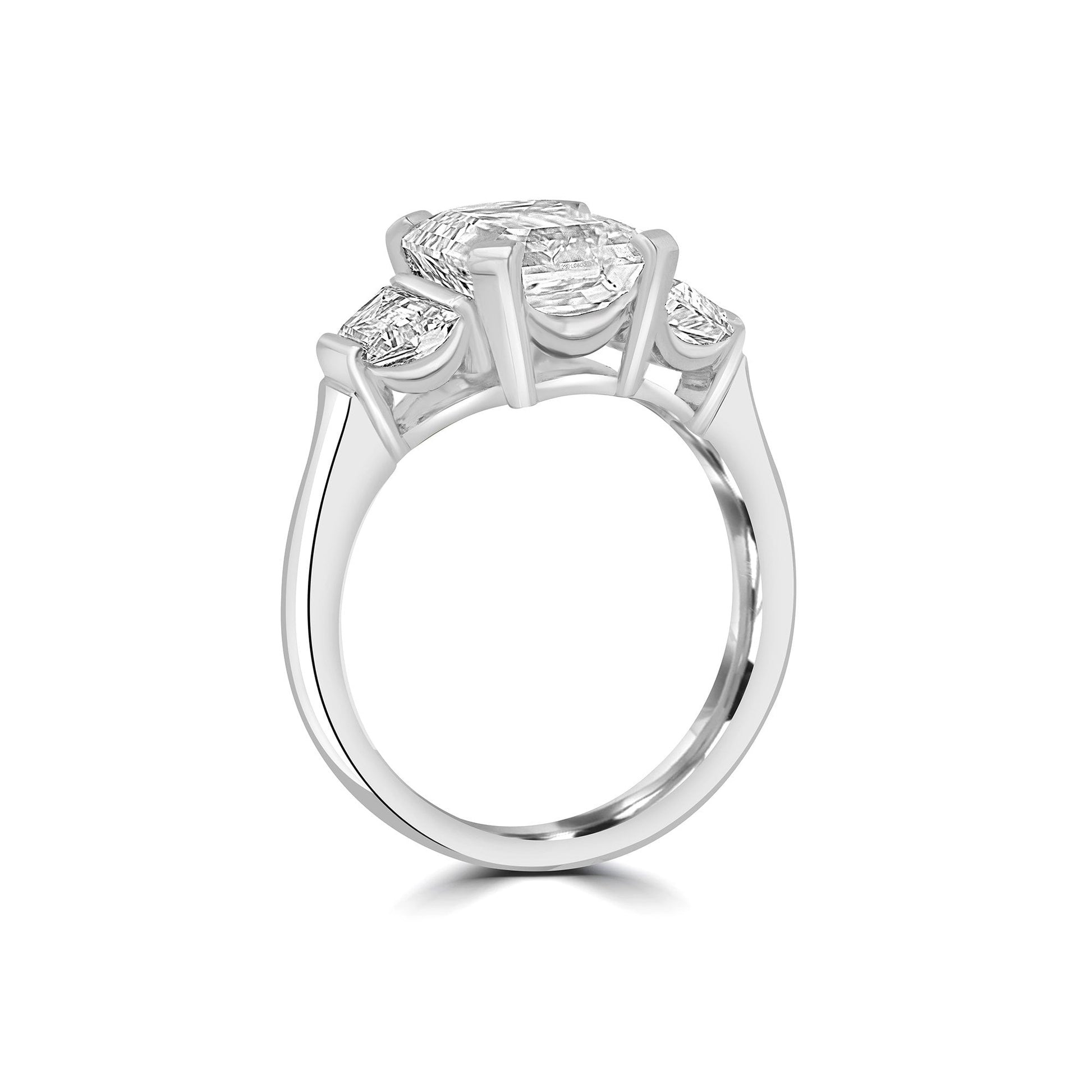 Platinum Emerald & Trapeze Cut Lab Grown 4.98ct Diamond Ring