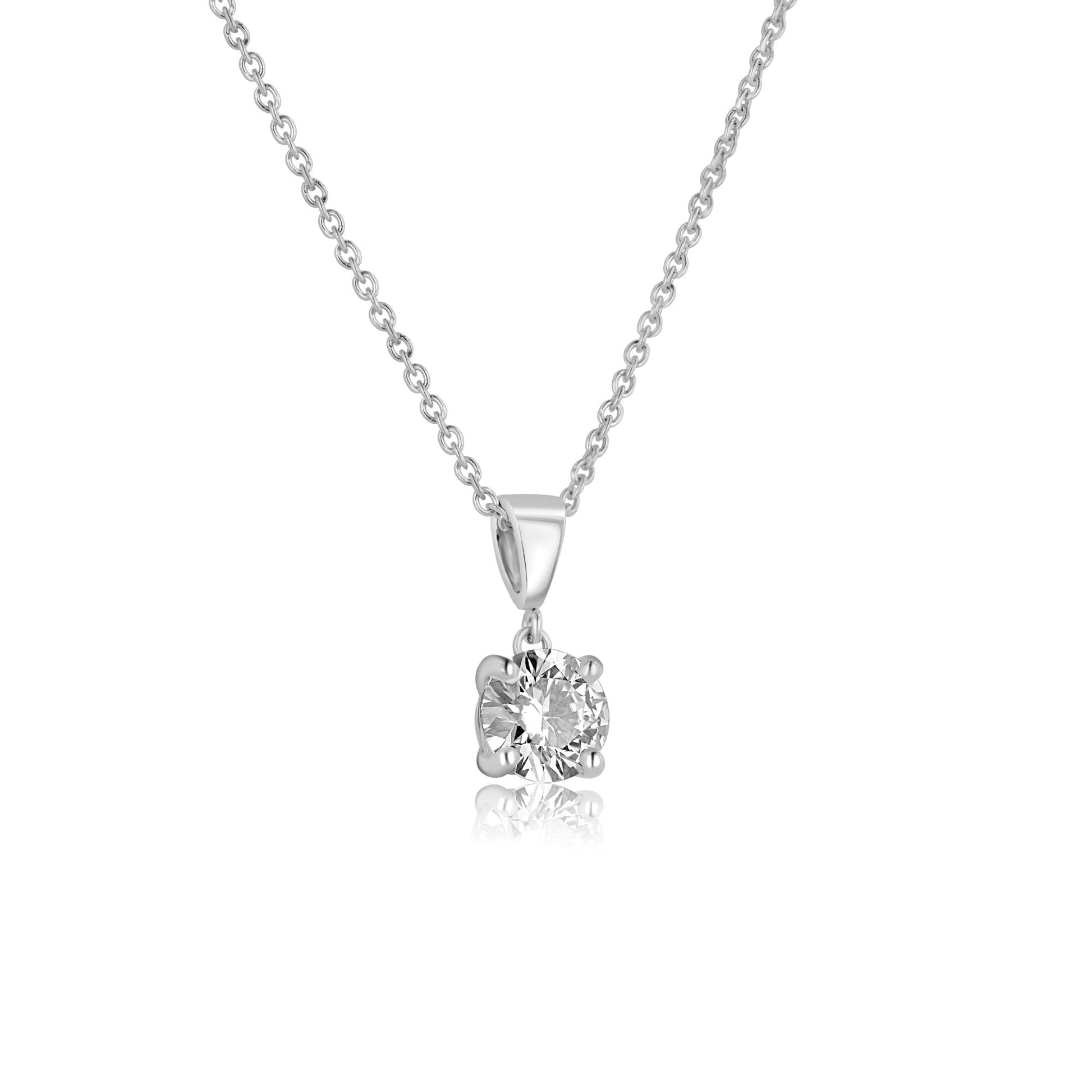 18ct White Gold 1ct RBC Lab Grown Diamond 'Elizabeth' Pendant