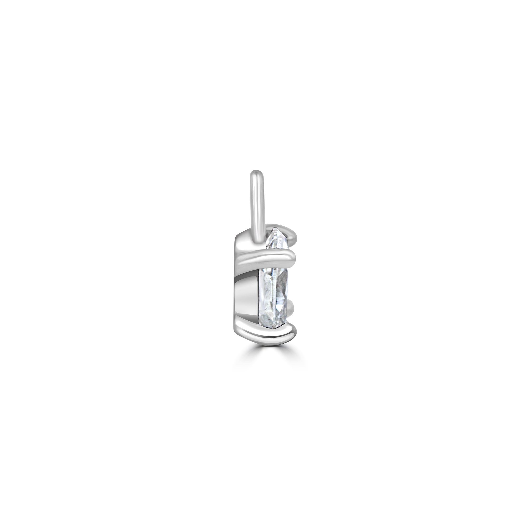 Natural Oval Diamond Charms in Platinum (For Hoop Earrings Sold Separately)