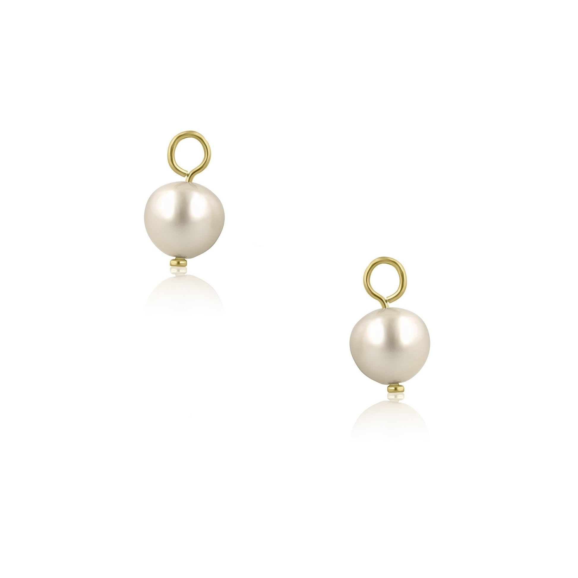 9ct Yellow Gold Cultured Freshwater Pearl Charms (For Hoop Earrings Sold Separately)