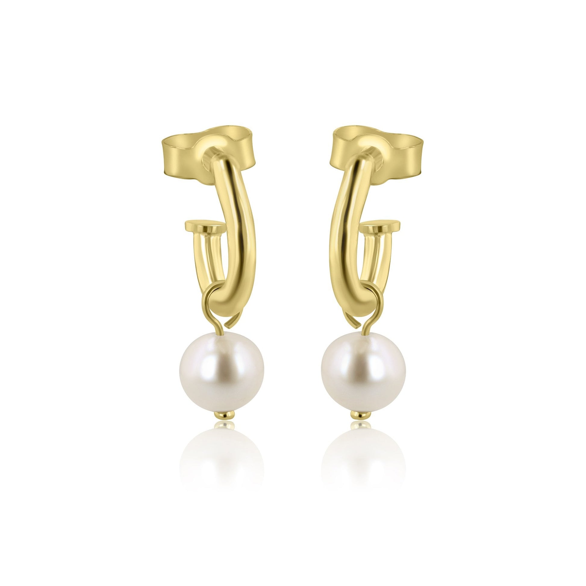 9ct Yellow Gold Cultured Freshwater Pearl Charms (For Hoop Earrings Sold Separately)