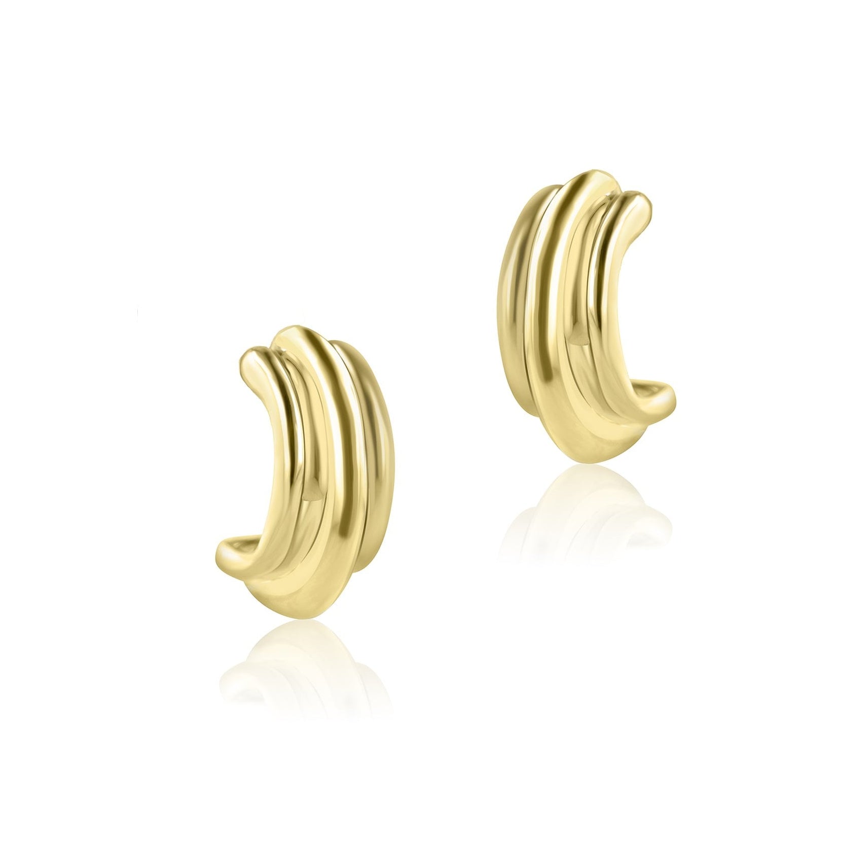 Avanti 9ct Yellow Gold Organic Three Loop Stud Earrings