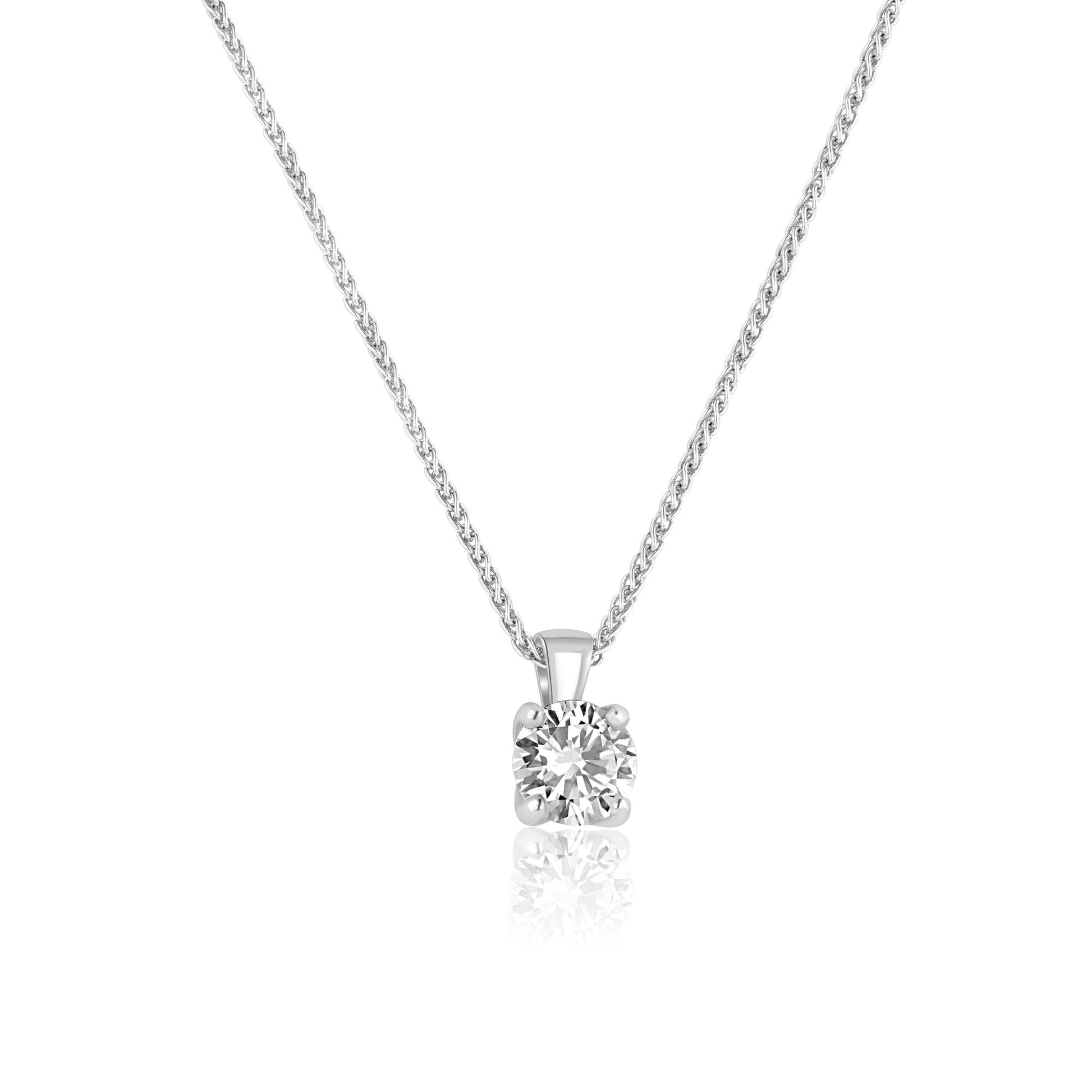18ct White Gold Natural Diamond Pendant in a Tulip Setting