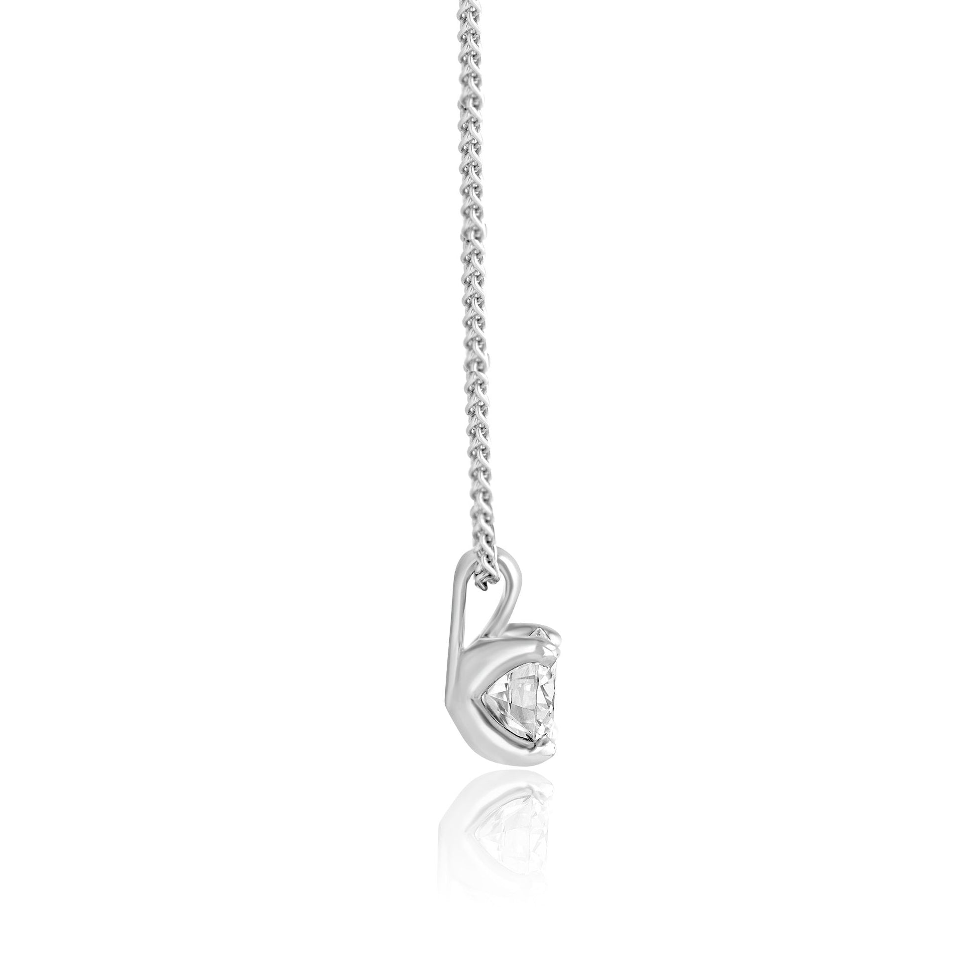 18ct White Gold Natural Diamond Pendant in a Tulip Setting
