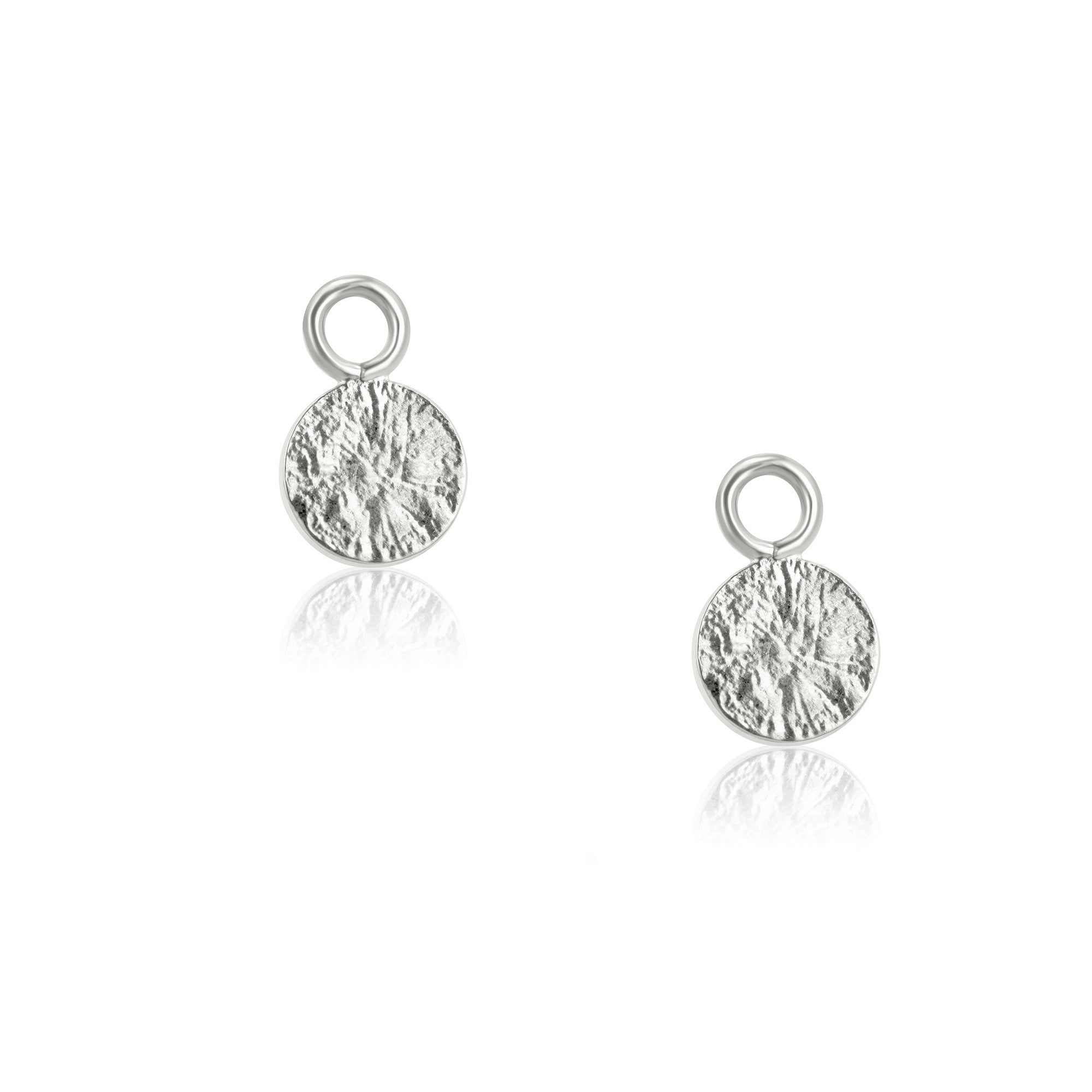 Sterling Silver 'Lunar' Disc Charms (For Hoop Earrings Sold Separately)