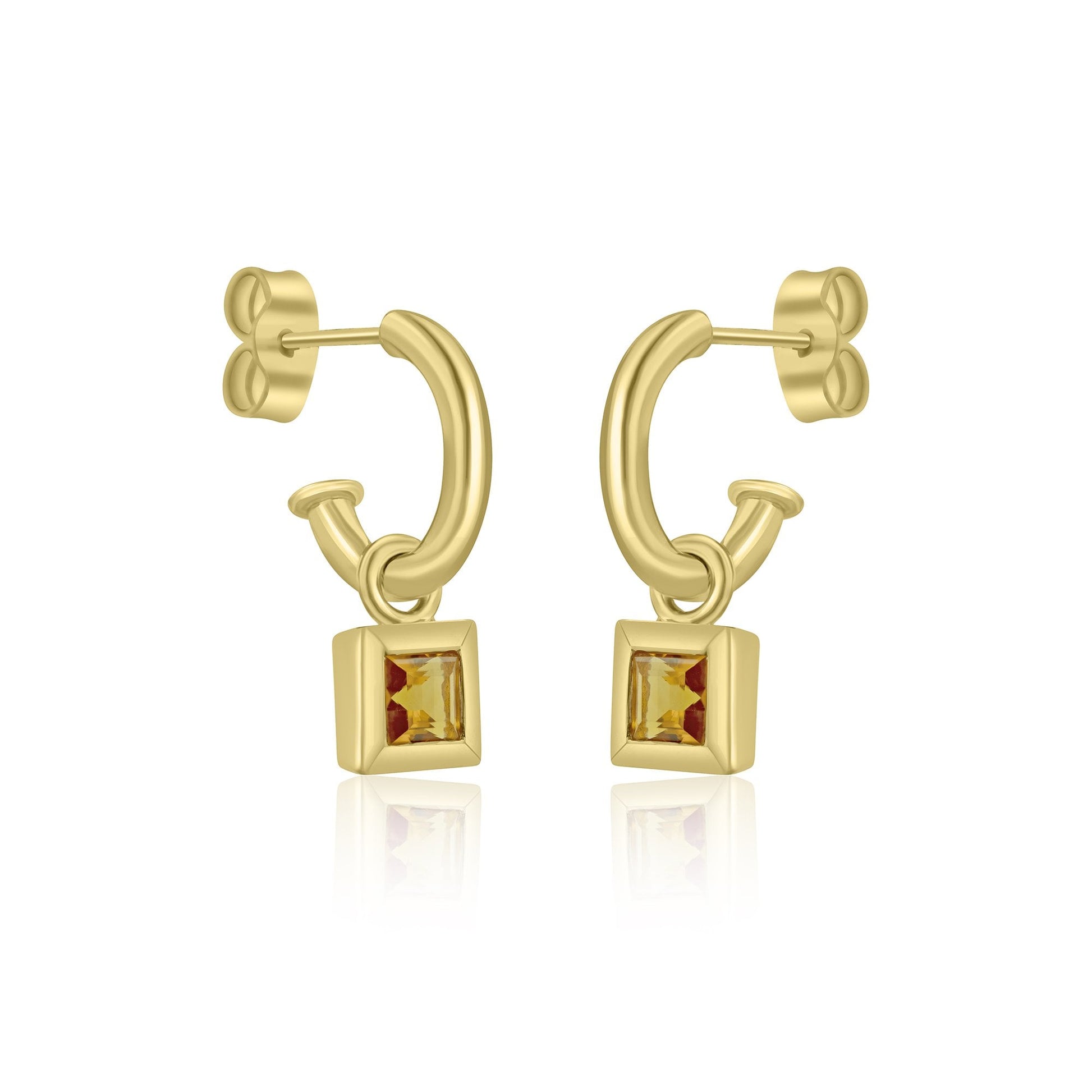 Handmade 9ct Yellow Gold Hoop Earrings (Charms Sold Separately)