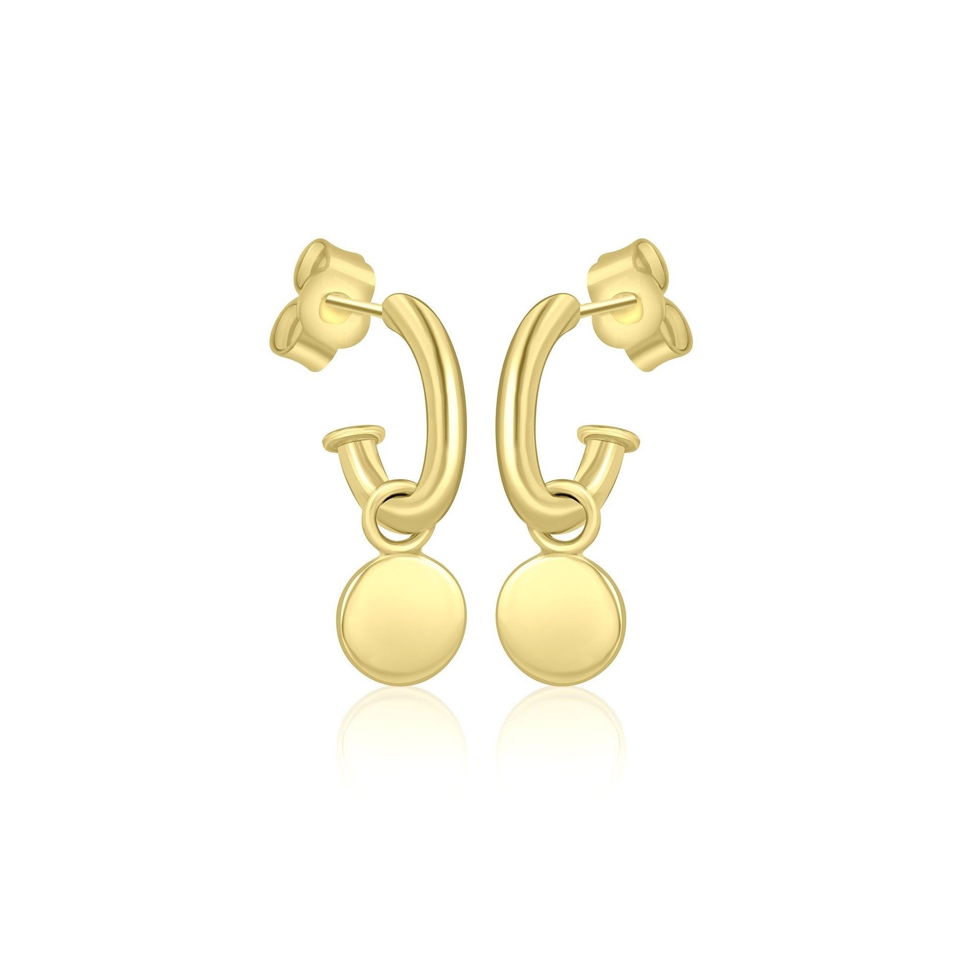 Handmade 9ct Yellow Gold Hoop Earrings (Charms Sold Separately)