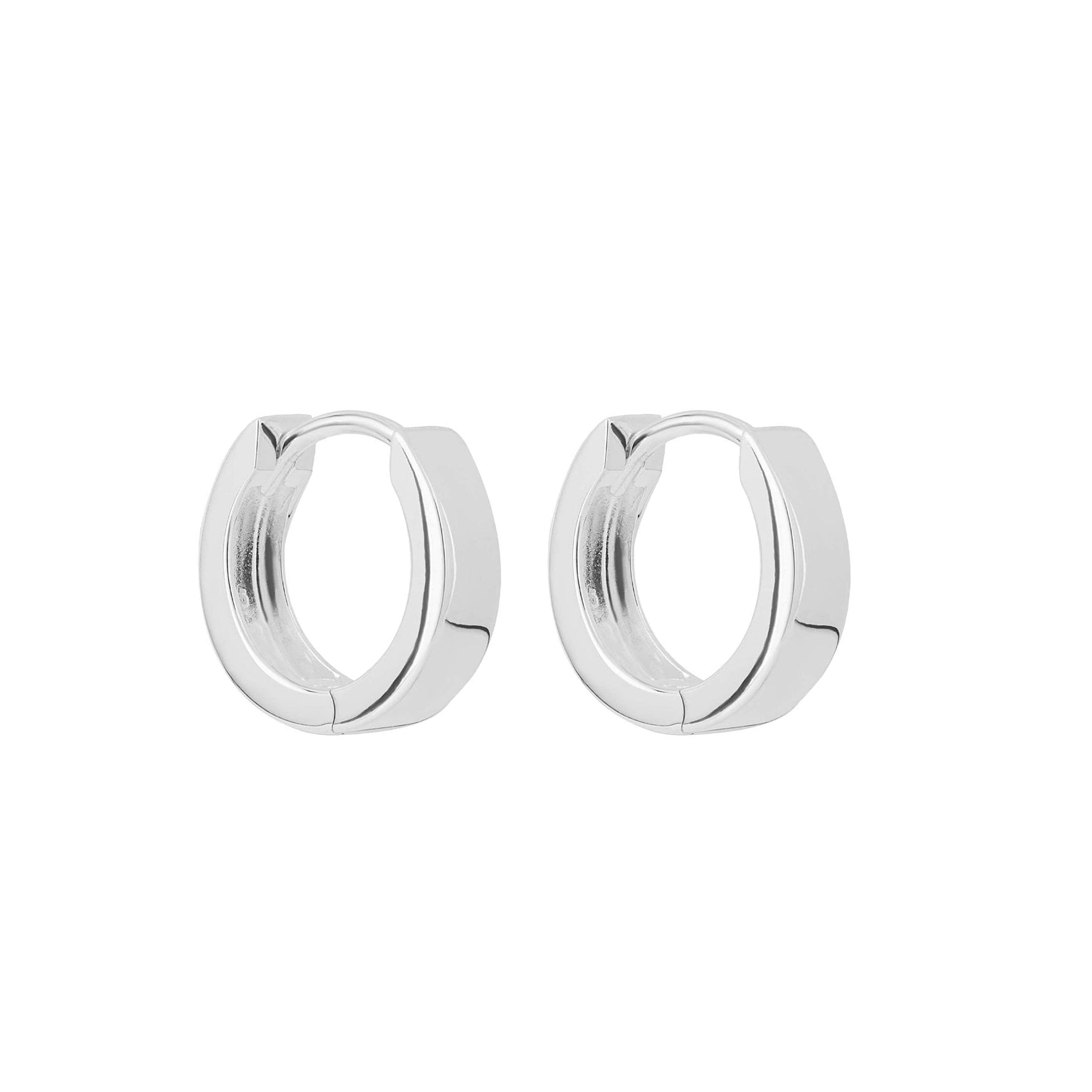 Sterling Silver Chunky Hinged Huggie Hoop Earrings