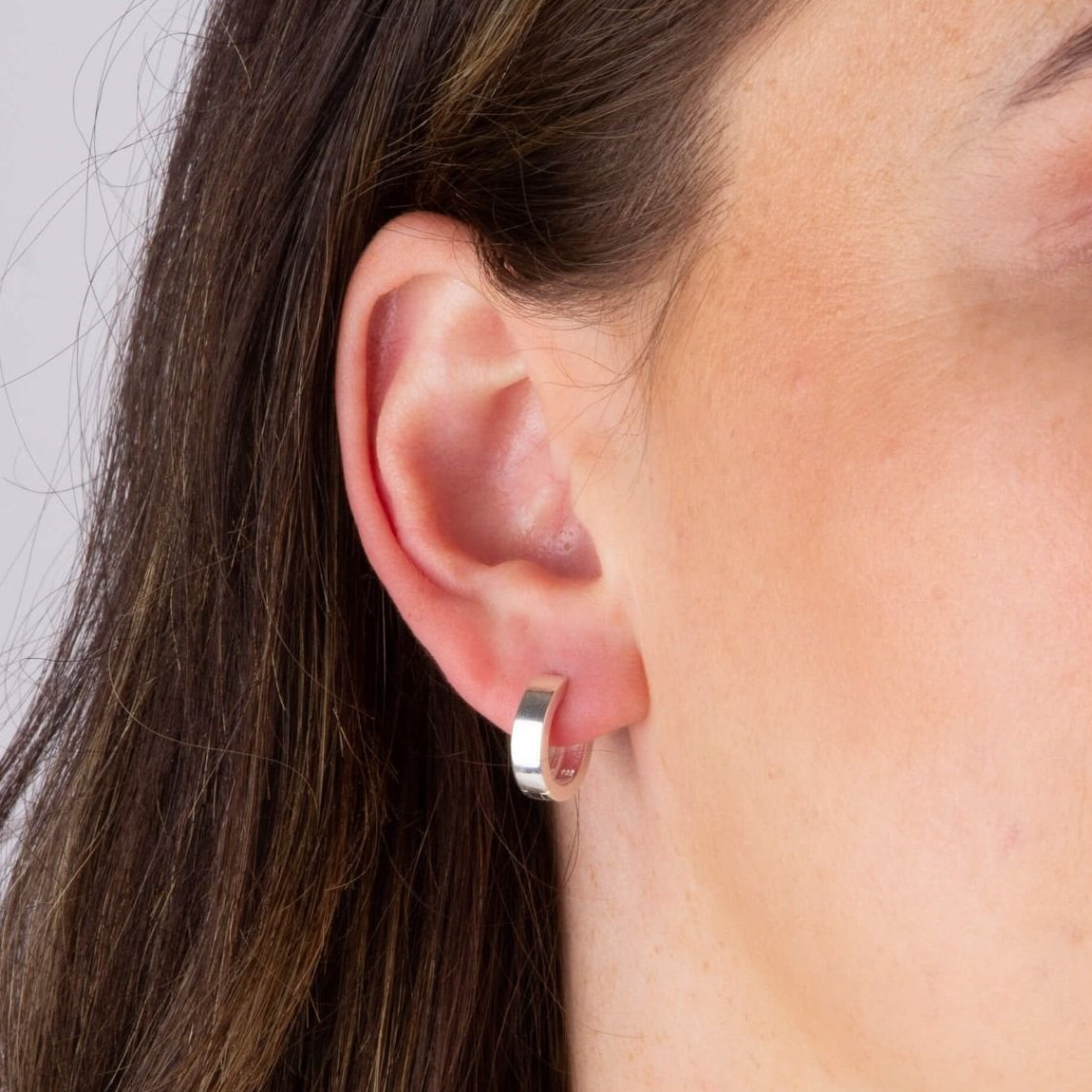 Sterling Silver Chunky Hinged Huggie Hoop Earrings